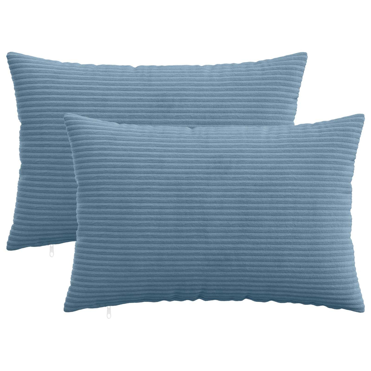 vidaXL Kussensloop 2 pcs HEERLEN Blauw 40 x 60 cm corduroy