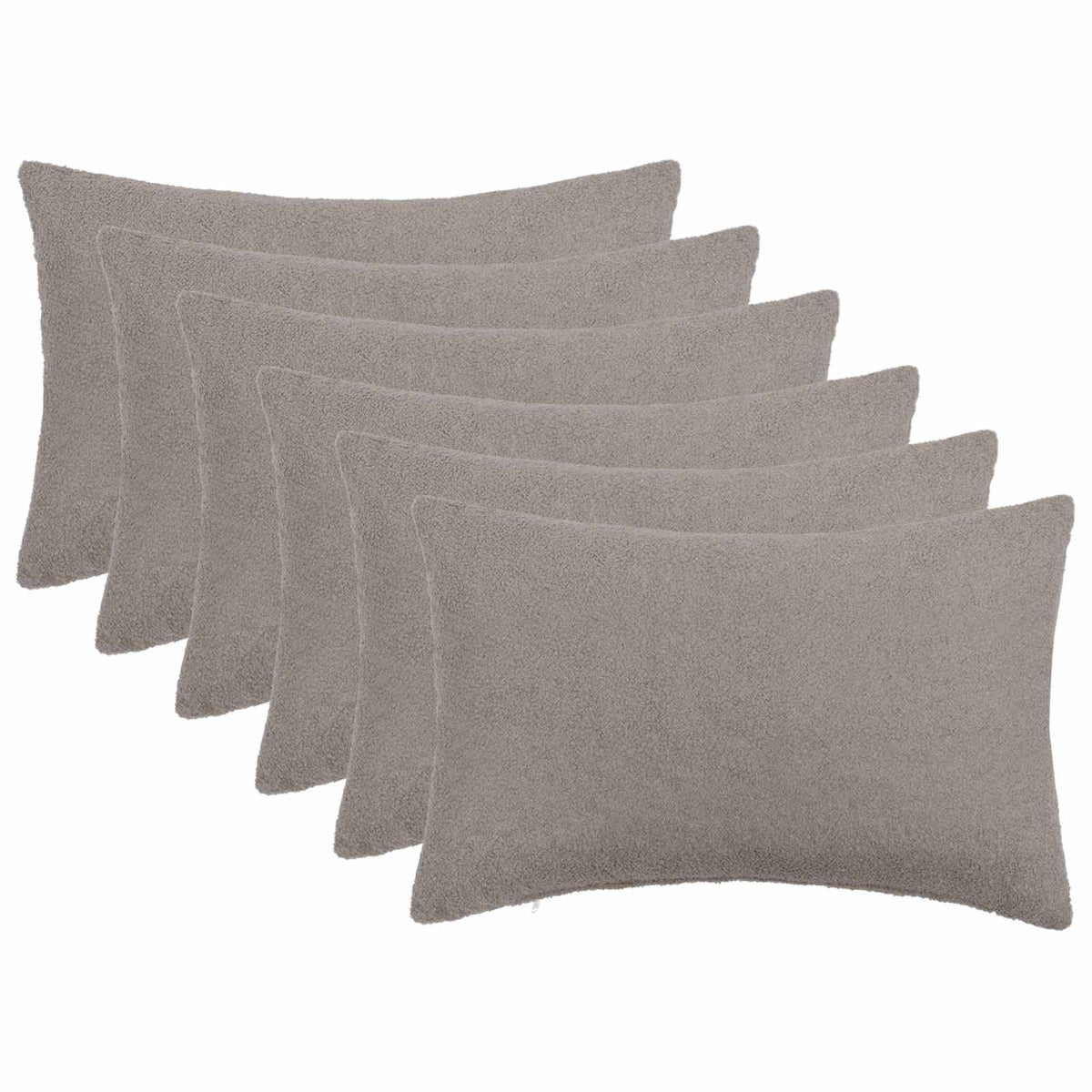 vidaXL Kussensloop 6 pcs HEERLEN Lichtgrijs 40 x 60 cm Bouclé