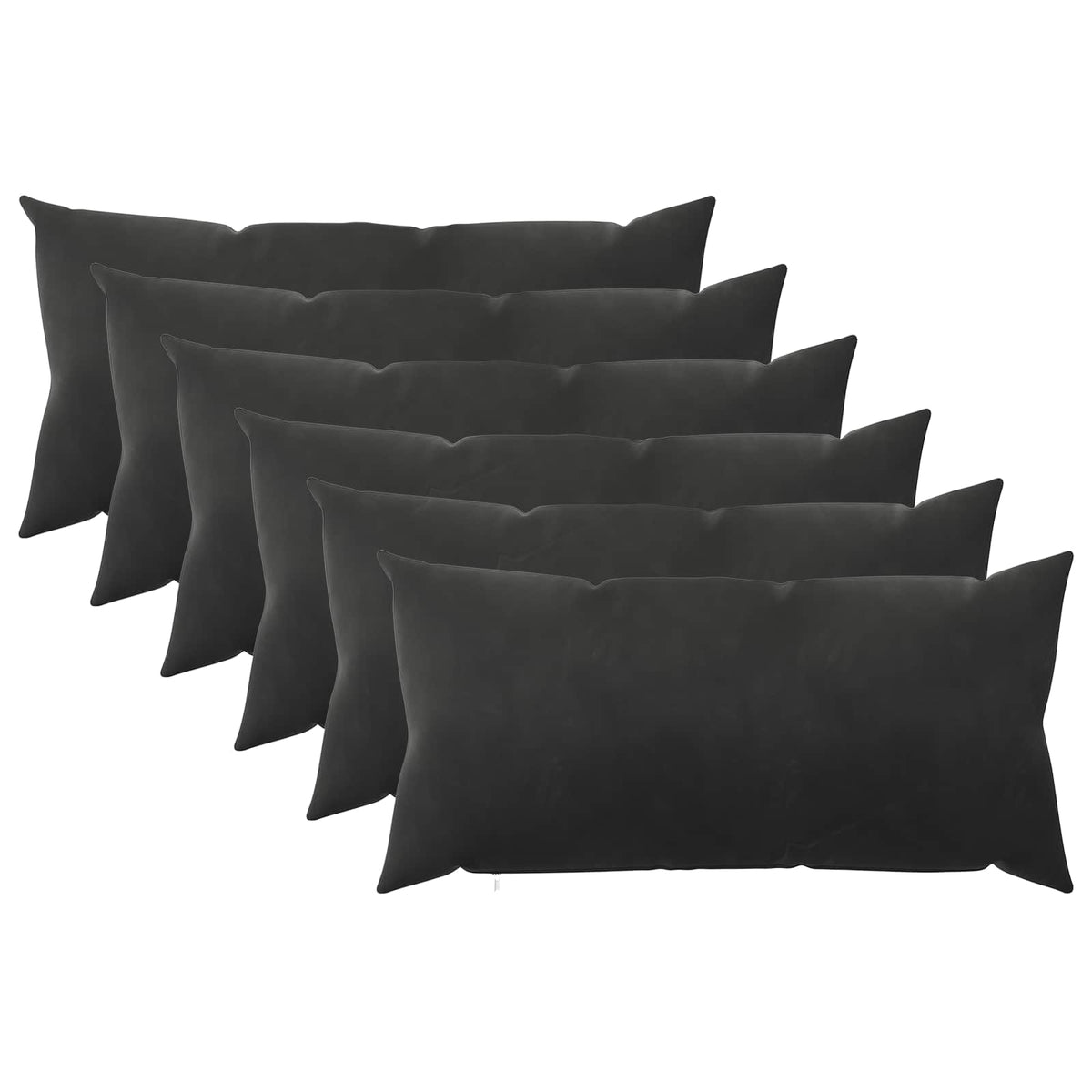 Kussensloop 6 pcs HEERLEN Zwart 40 x 80 cm Fluweel is nu te koop bij PeponiXL, paradijselijk wonen!