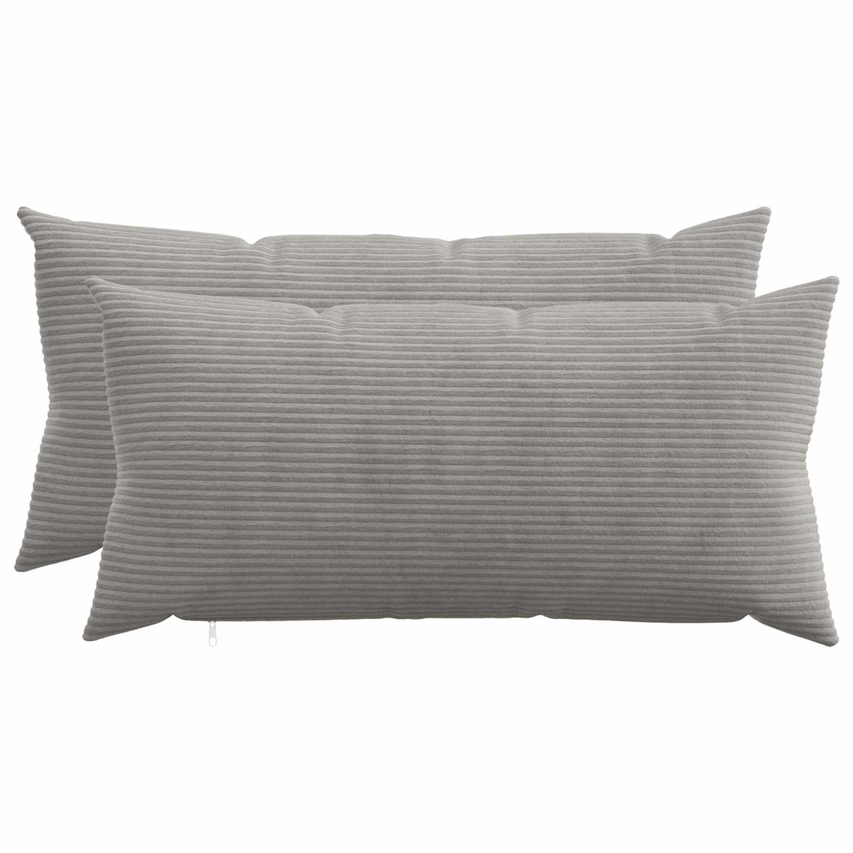 vidaXL Kussensloop 2 pcs HEERLEN Lichtgrijs 40 x 80 cm corduroy