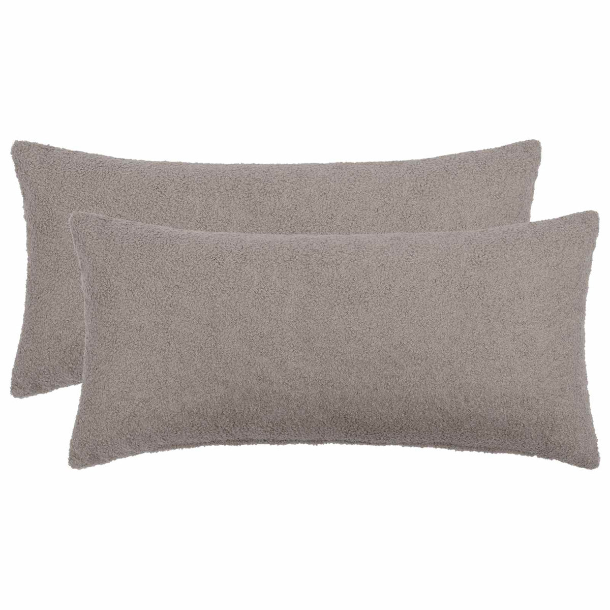 vidaXL Kussensloop 2 pcs HEERLEN Lichtgrijs 40 x 80 cm Bouclé