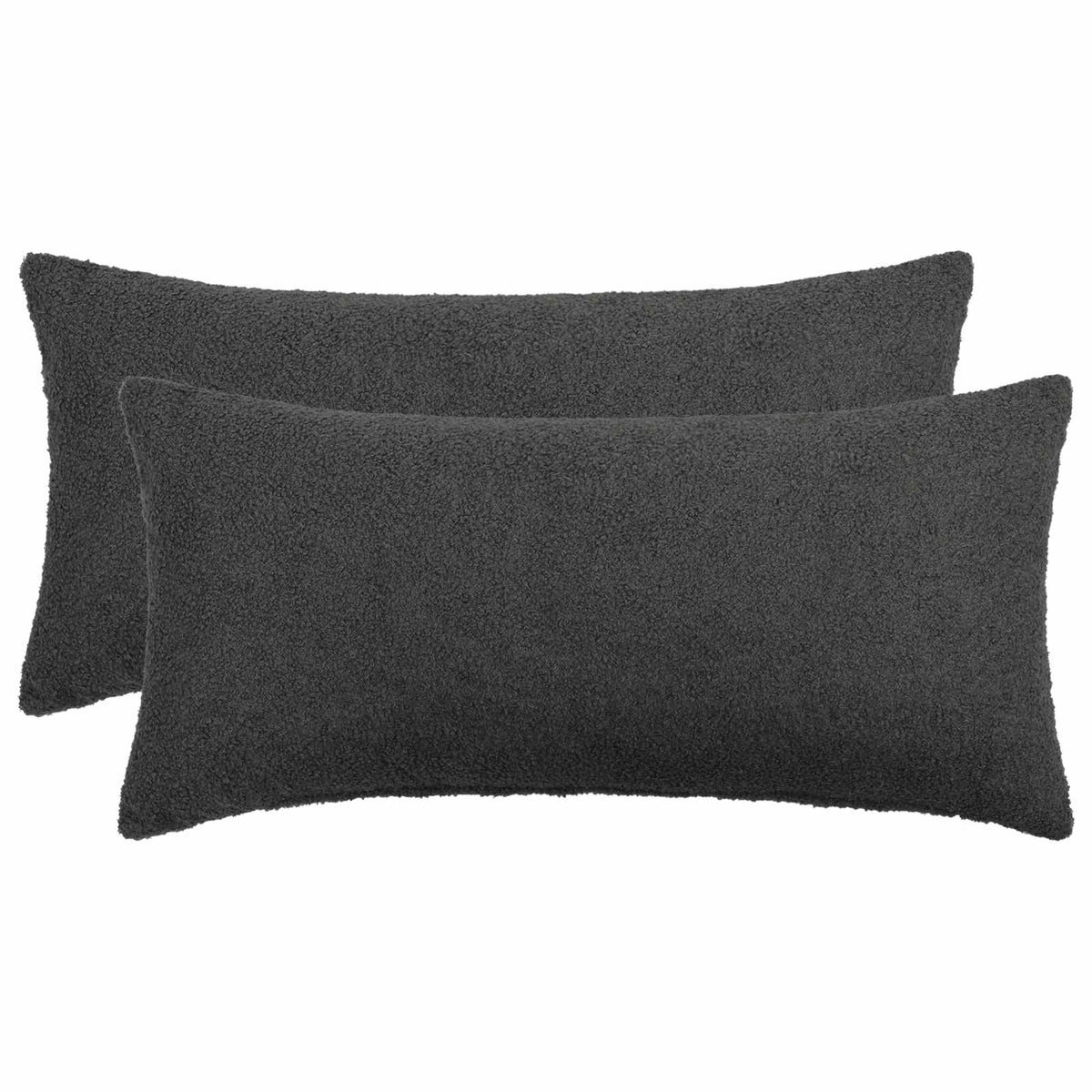 vidaXL Kussensloop 2 pcs HEERLEN Donkergrijs 40 x 80 cm Bouclé