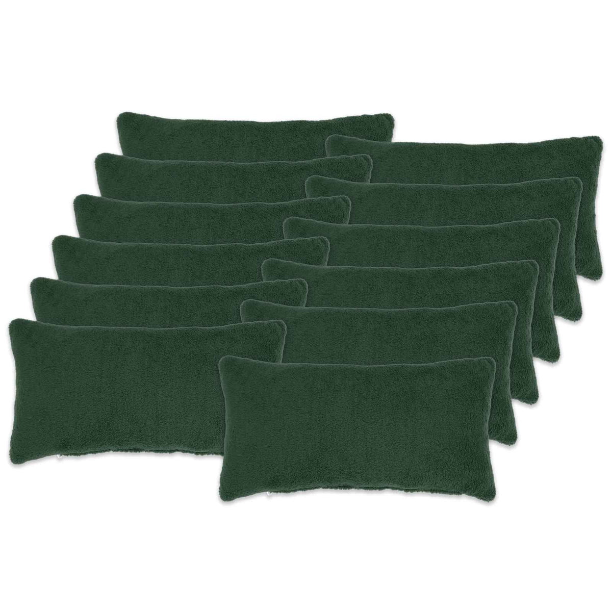 vidaXL Kussensloop 12 pcs HEERLEN Donkergroen 40 x 80 cm Bouclé
