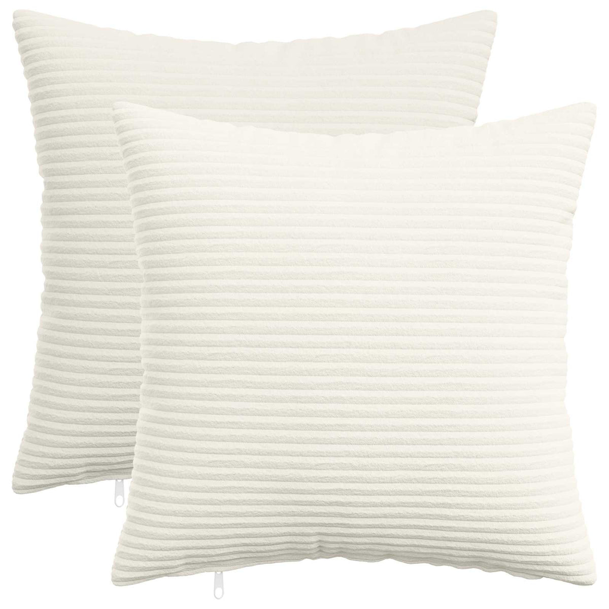 vidaXL Kussensloop 2 pcs HEERLEN Crèmekleurig 45 x 45 cm corduroy