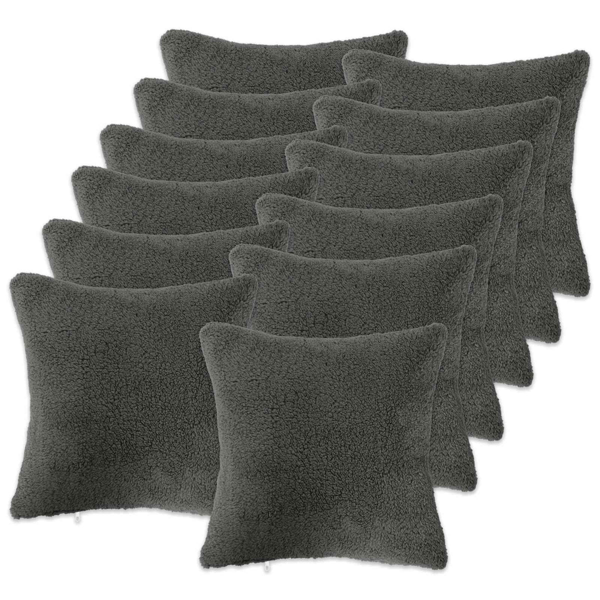 Kussensloop 12 pcs HEERLEN Donkergrijs 45 x 45 cm Bouclé is nu te koop bij PeponiXL, paradijselijk wonen!