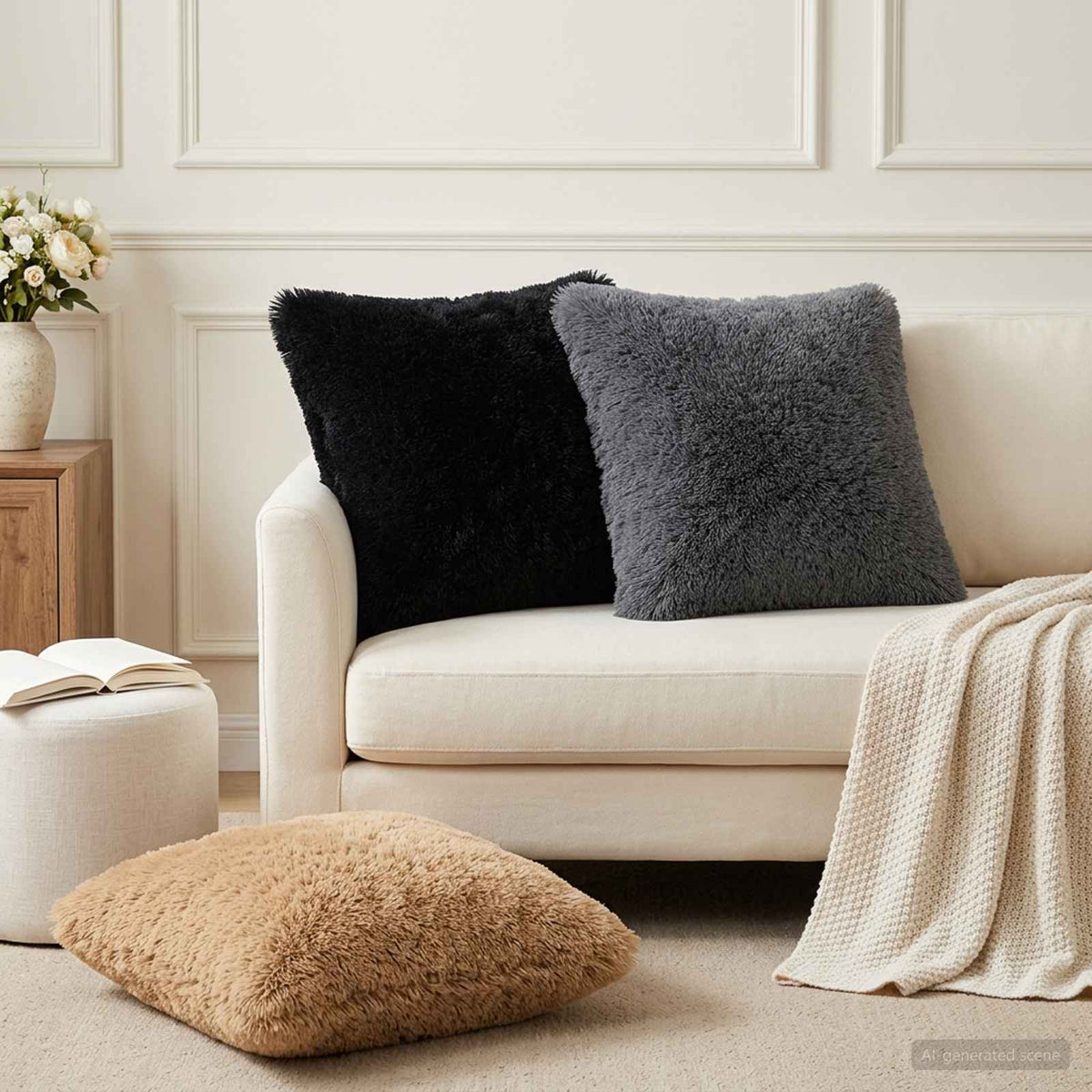 Kussensloop 6 pcs HEERLEN Antracietkleurig 50 x 50 cm PV Fleece is nu te koop bij PeponiXL, paradijselijk wonen!