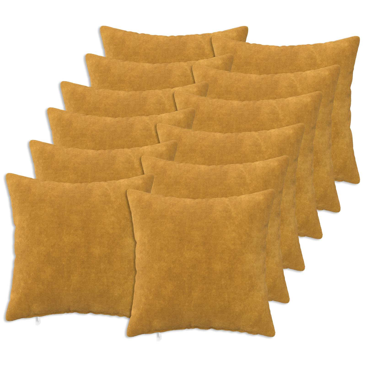 vidaXL Kussensloop 12 pcs HEERLEN Geel 50 x 50 cm Microfiber Fleece