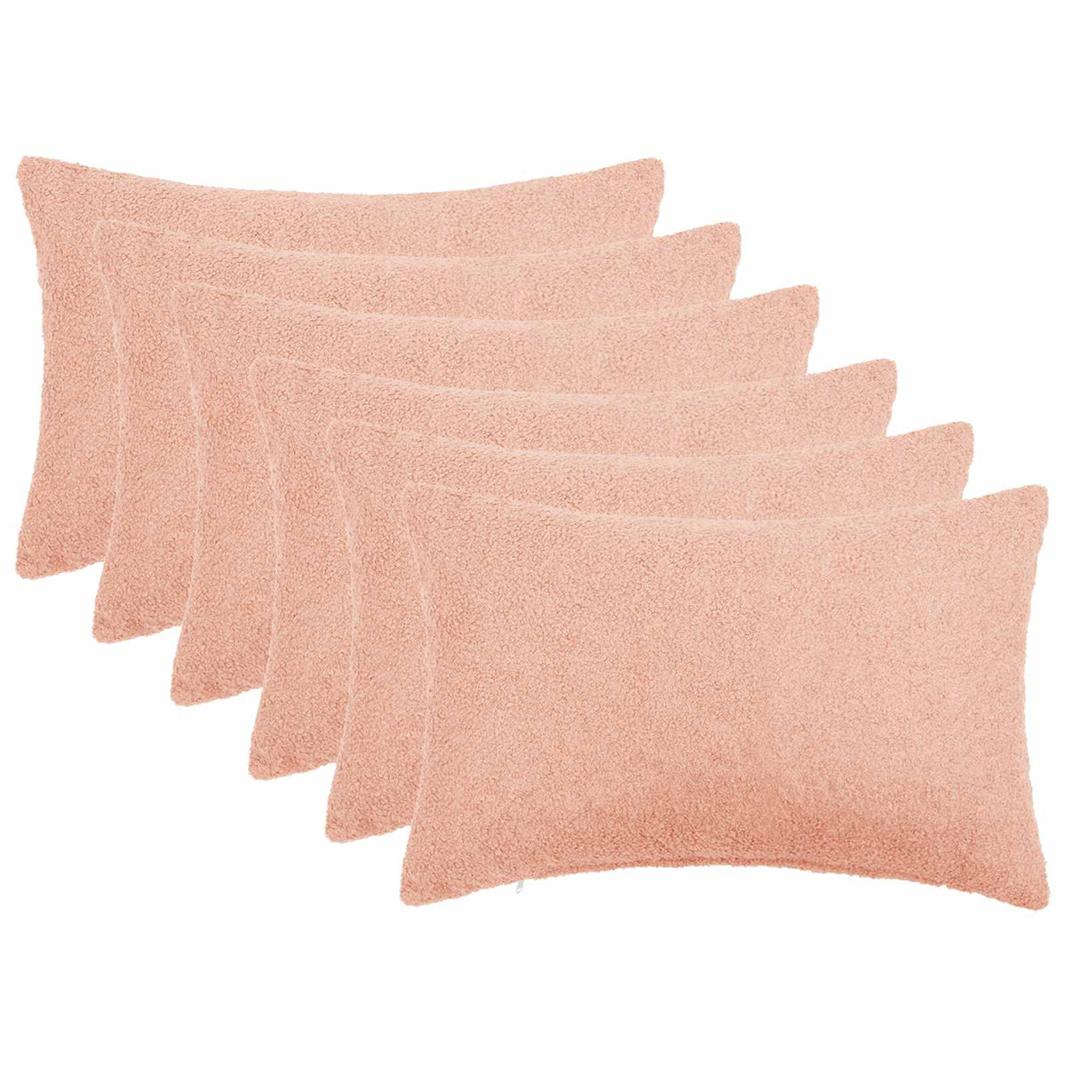 vidaXL Kussensloop 6 pcs HEERLEN Roze 50 x 70 cm Bouclé