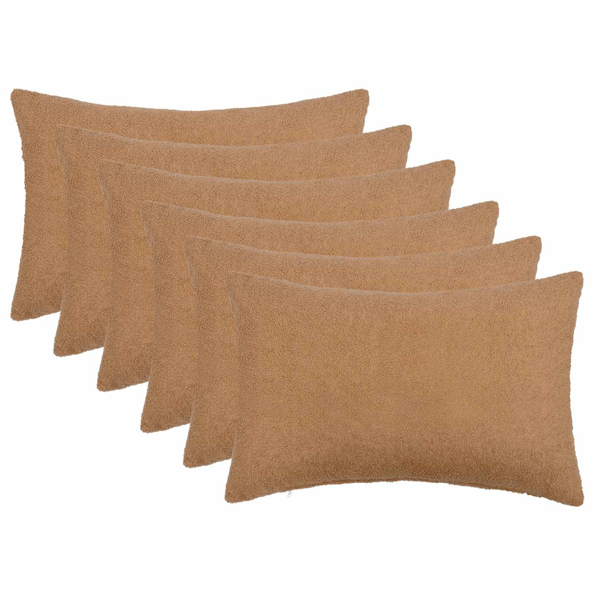 vidaXL Kussensloop 6 pcs HEERLEN Beige 50 x 70 cm Bouclé