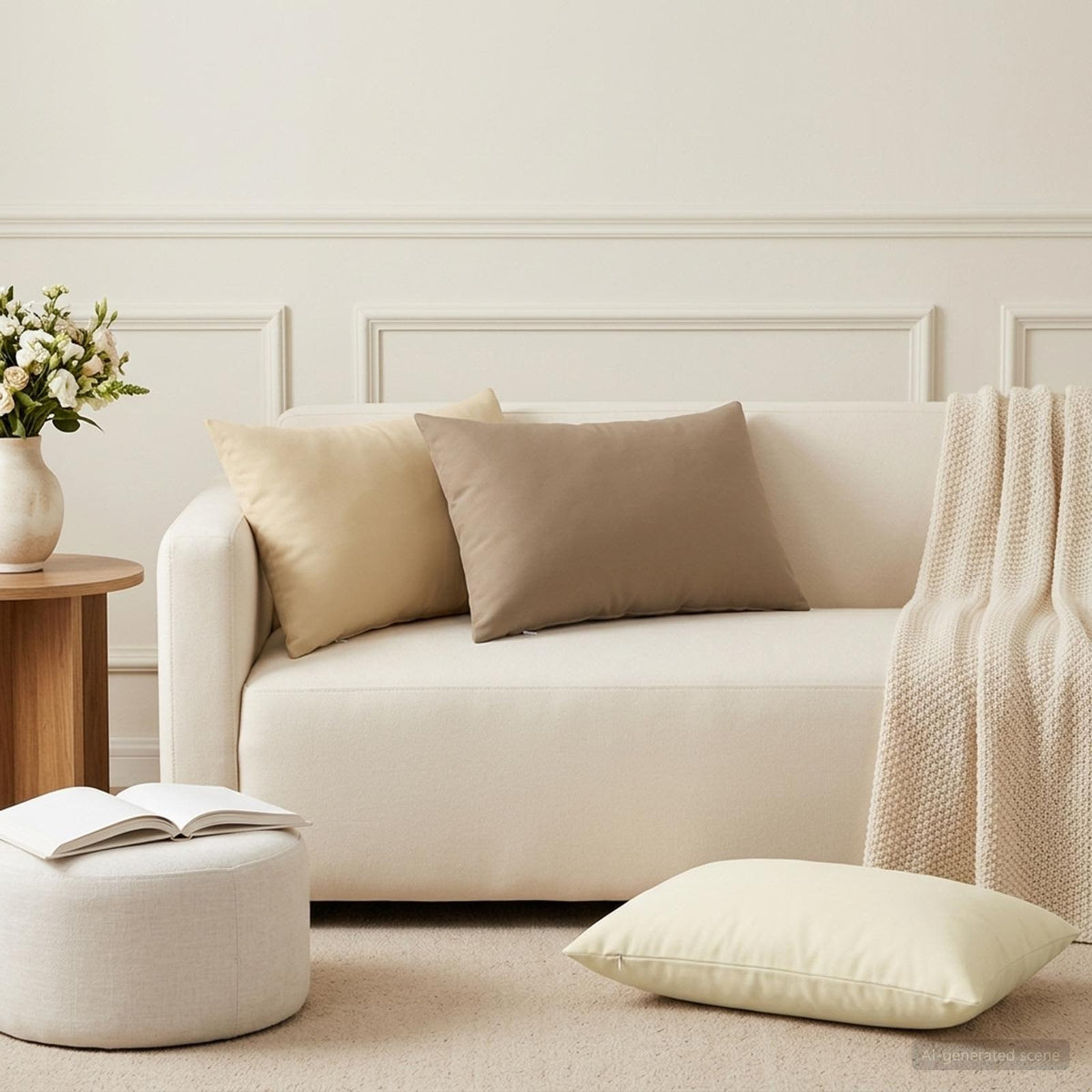 Kussen met kussen HEERLEN 2 st Taupe Polyester is nu te koop bij PeponiXL, paradijselijk wonen!