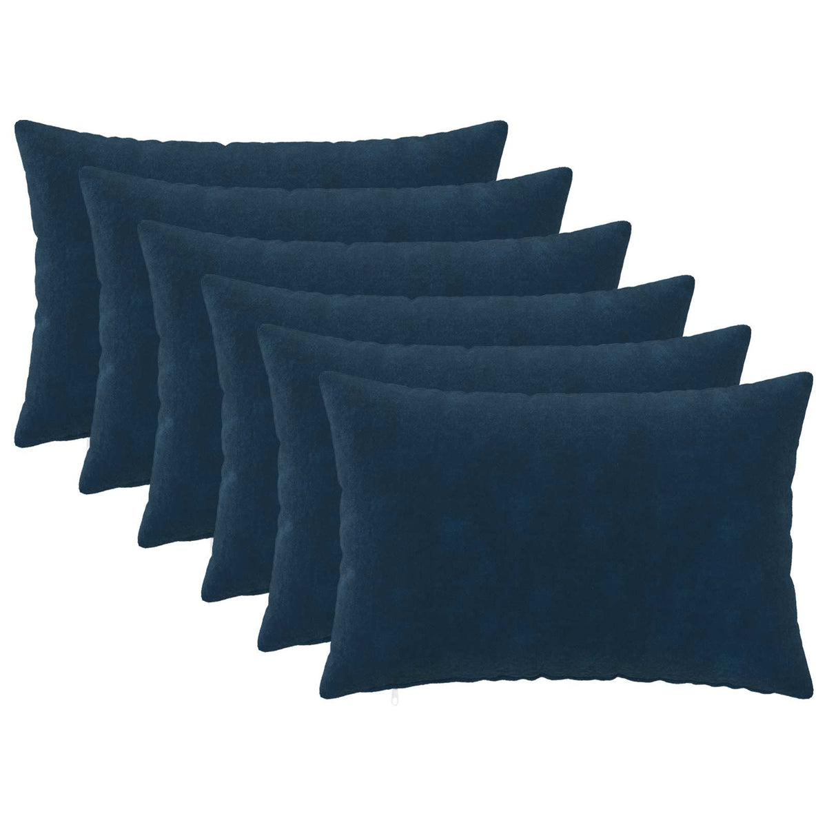 vidaXL Kussensloop 6 pcs HEERLEN Blauw 50 x 75 cm Microfiber Fleece