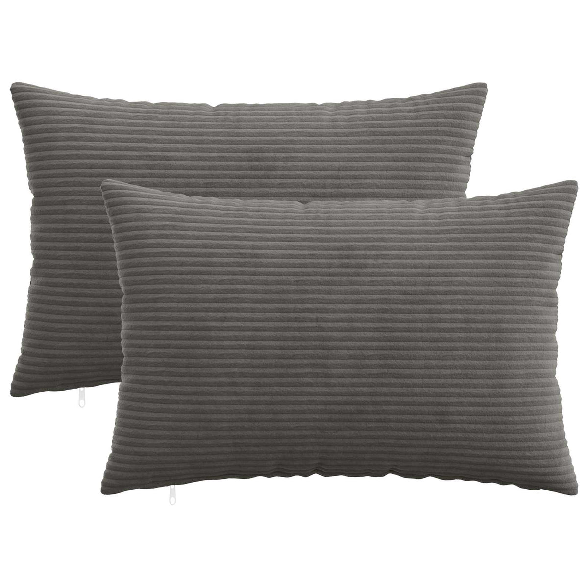 Kussensloop 2 pcs HEERLEN Donkergrijs 50 x 80 cm corduroy is nu te koop bij PeponiXL, paradijselijk wonen!