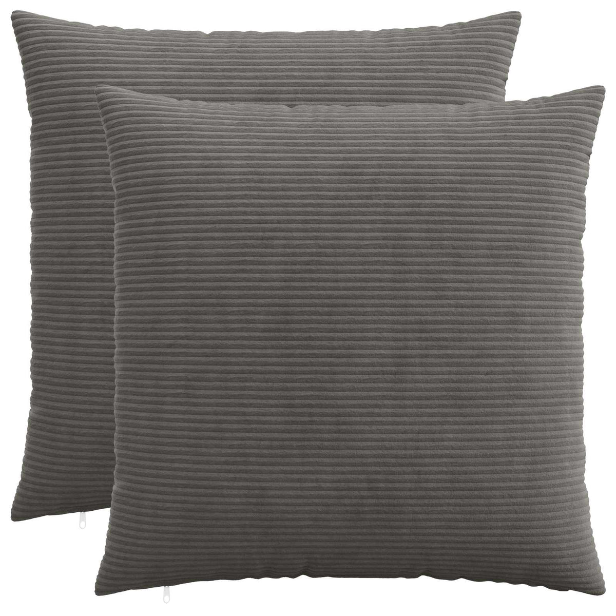vidaXL Kussensloop 2 pcs HEERLEN Donkergrijs 60 x 60 cm corduroy