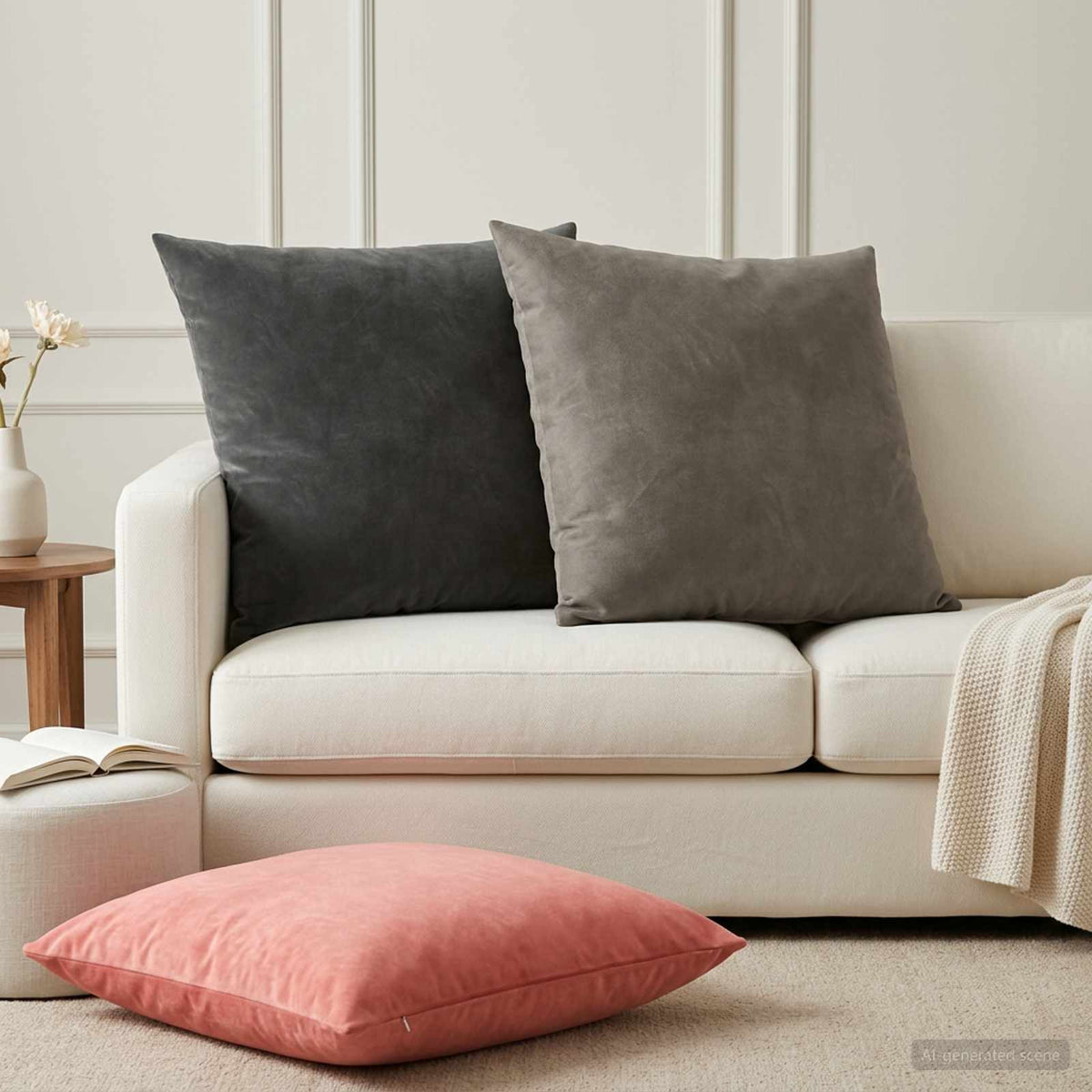 Kussensloop 6 pcs HEERLEN Donkergrijs 80 x 80 cm Fluweel is nu te koop bij PeponiXL, paradijselijk wonen!