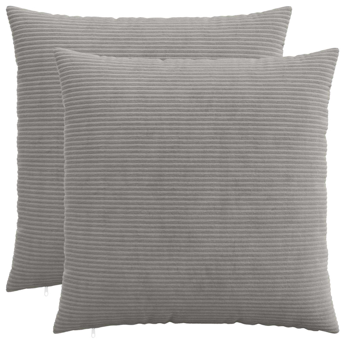 vidaXL Kussensloop 2 pcs HEERLEN Lichtgrijs 65 x 65 cm corduroy