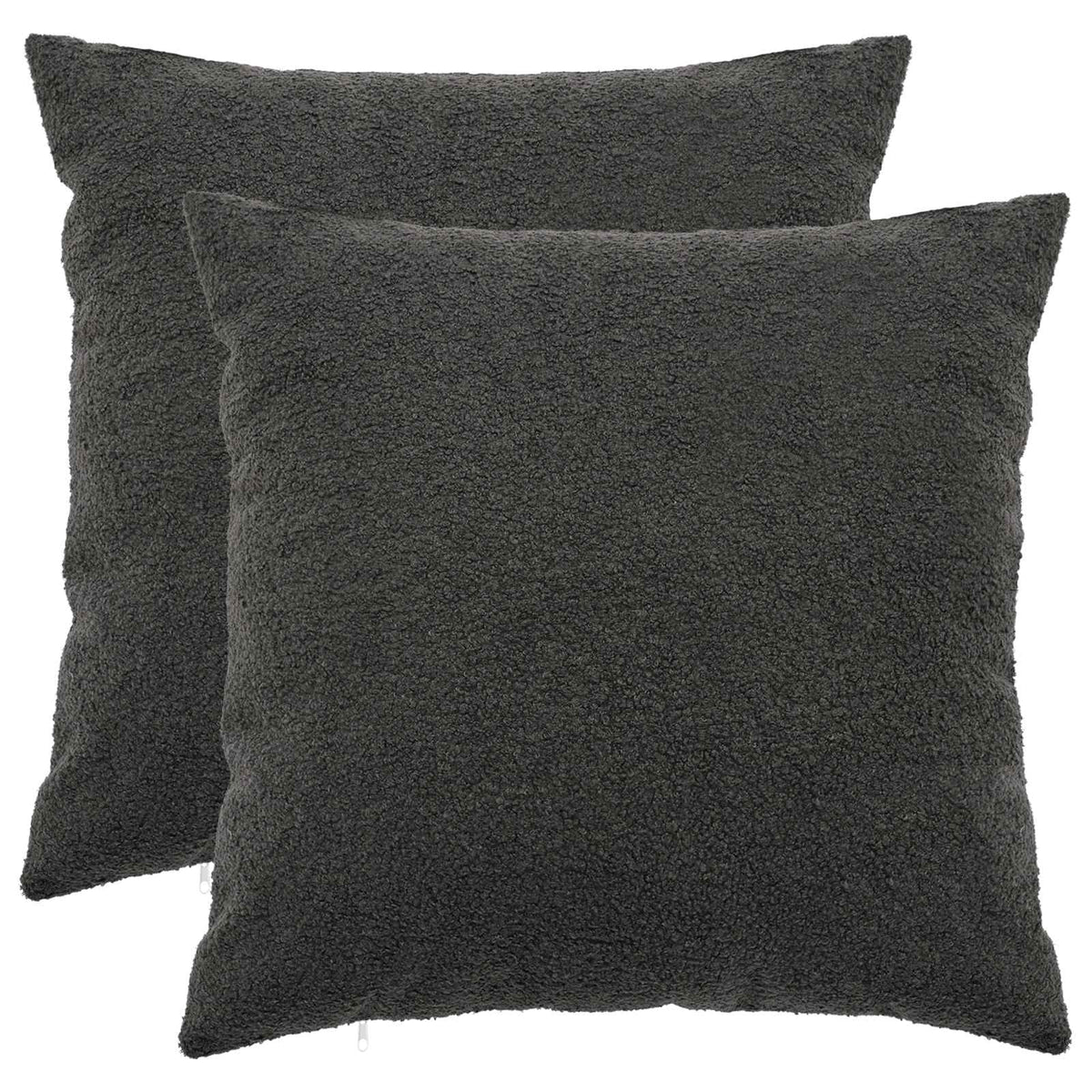 vidaXL Kussensloop 2 pcs HEERLEN Donkergrijs 65 x 65 cm Bouclé