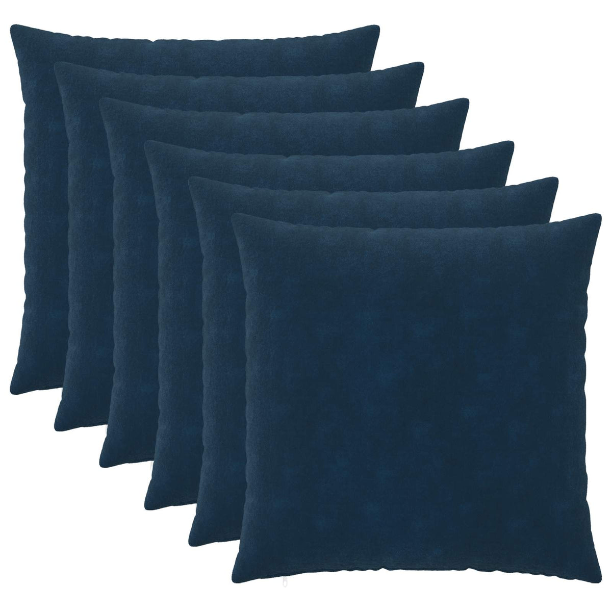 vidaXL Kussensloop 6 pcs HEERLEN Blauw 65 x 65 cm Microfiber Fleece