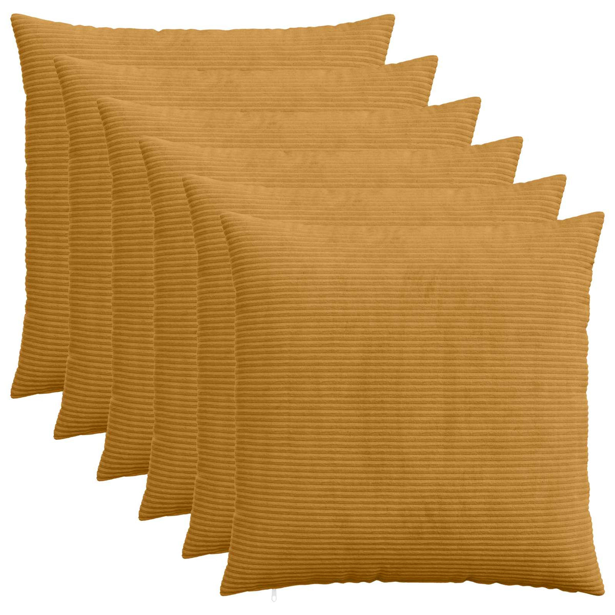 vidaXL Kussensloop 6 pcs HEERLEN Geel 80 x 80 cm corduroy