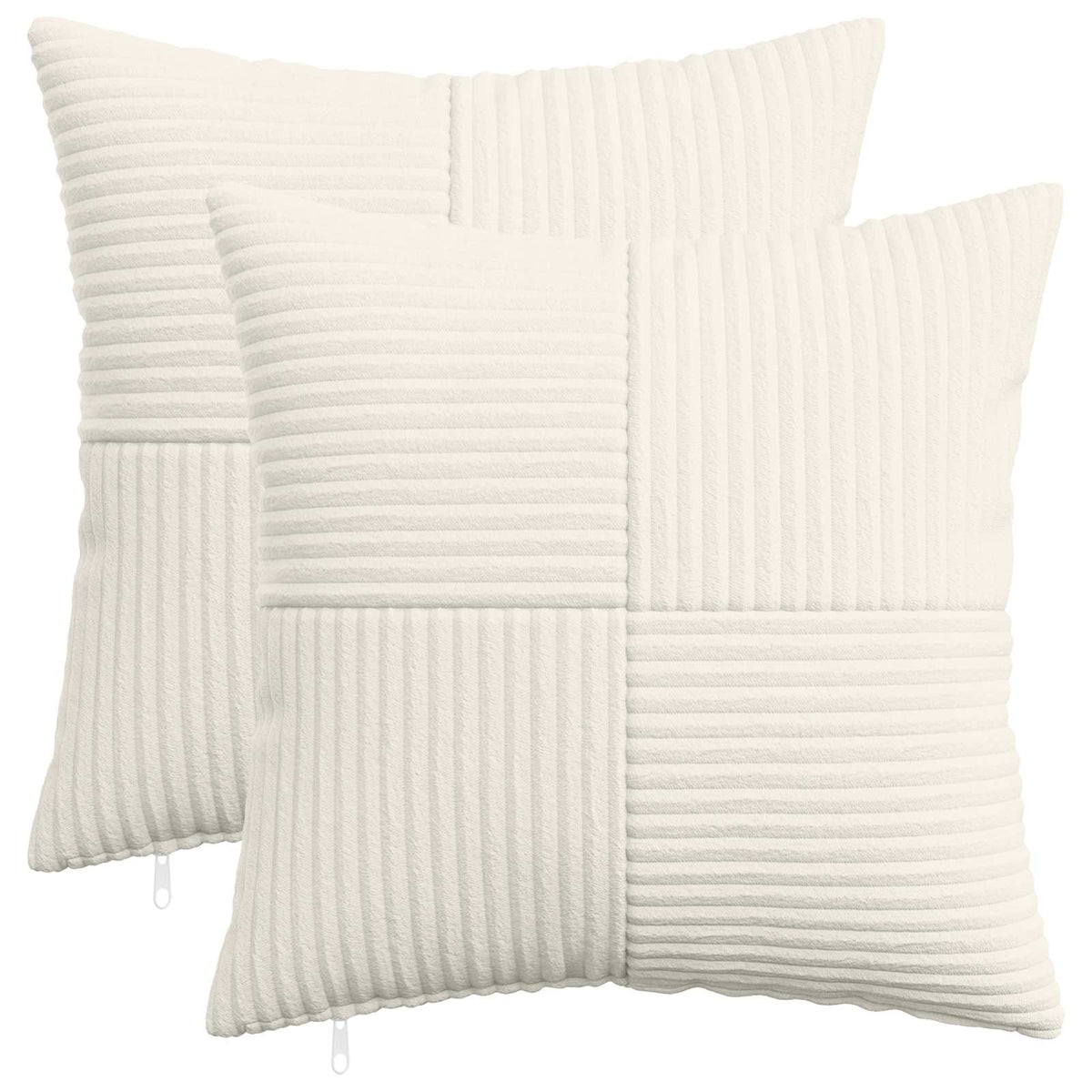 vidaXL Kussensloop 2 pcs ALMELO Crèmekleurig 40 x 40 cm corduroy