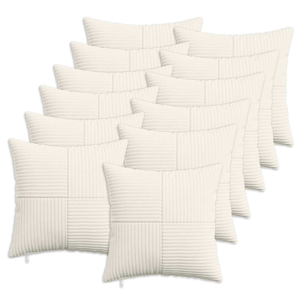 vidaXL Kussensloop 12 pcs ALMELO Crèmekleurig 40 x 40 cm corduroy