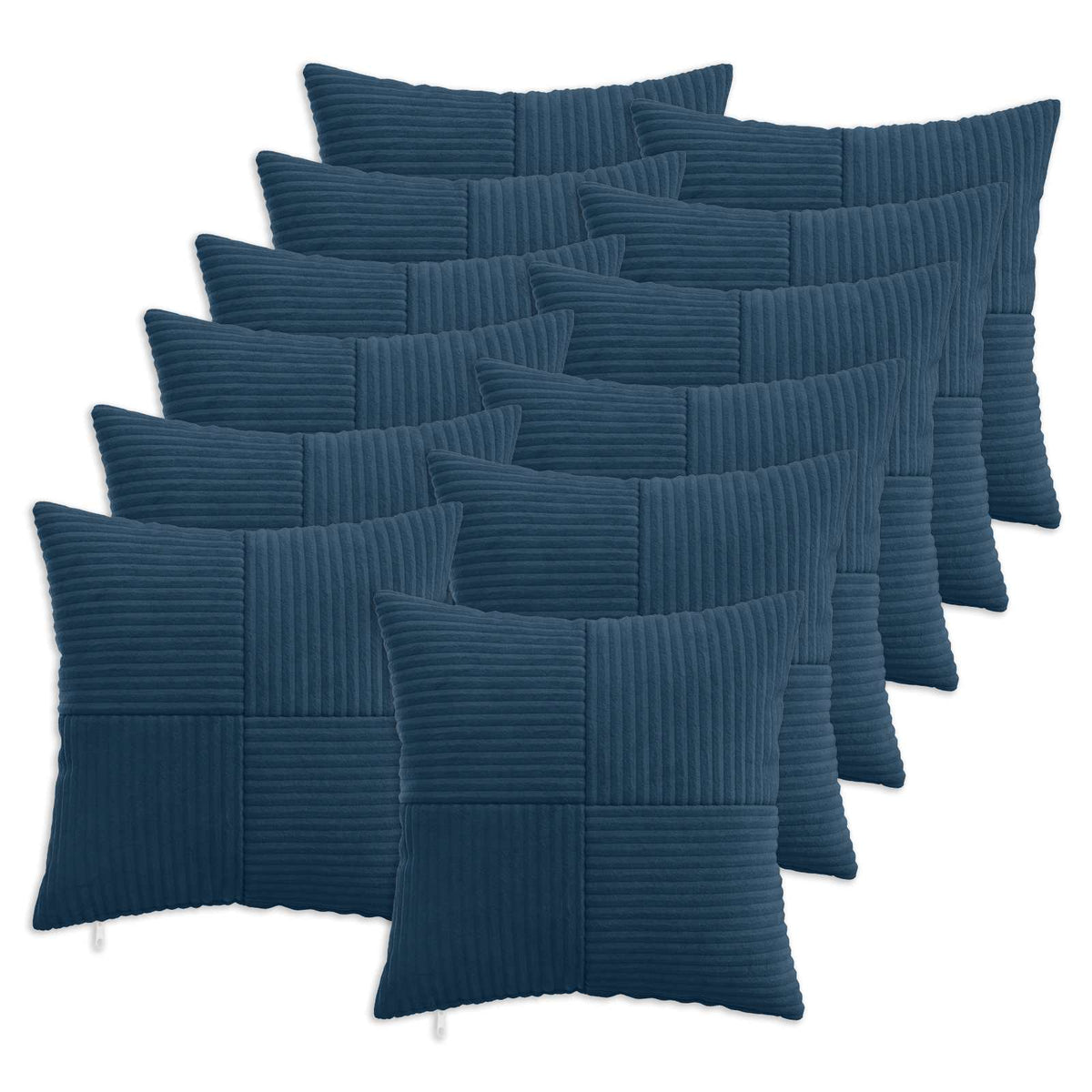 vidaXL Kussensloop 12 pcs ALMELO Marineblauw 40 x 40 cm corduroy