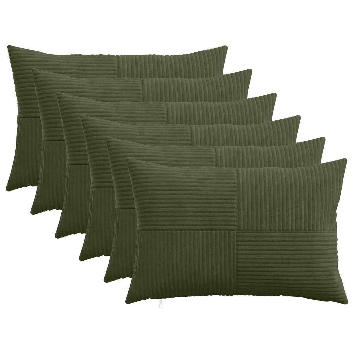 vidaXL Kussensloop 6 pcs ALMELO Groen 40 x 60 cm corduroy