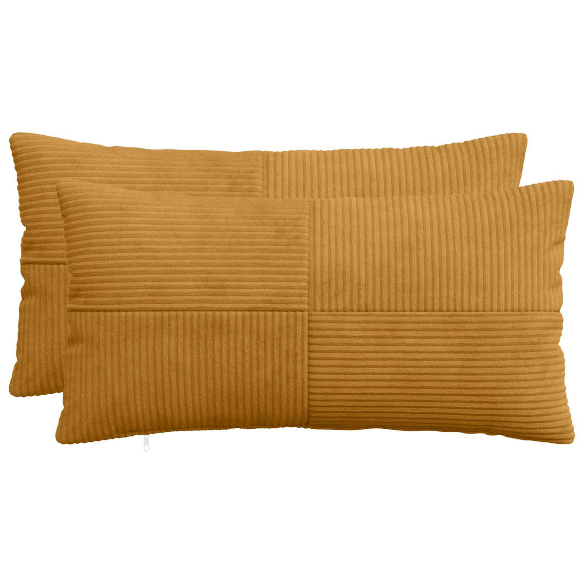 vidaXL Kussensloop 2 pcs ALMELO Geel 40 x 70 cm corduroy