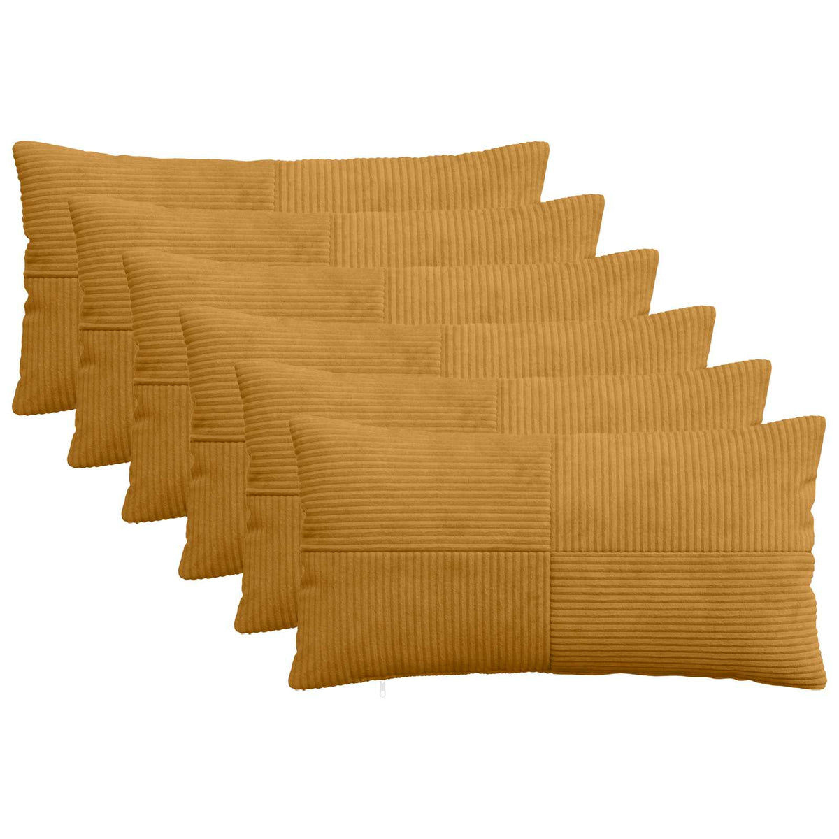 Kussensloop 6 pcs ALMELO Geel 40 x 70 cm corduroy is nu te koop bij PeponiXL, paradijselijk wonen!