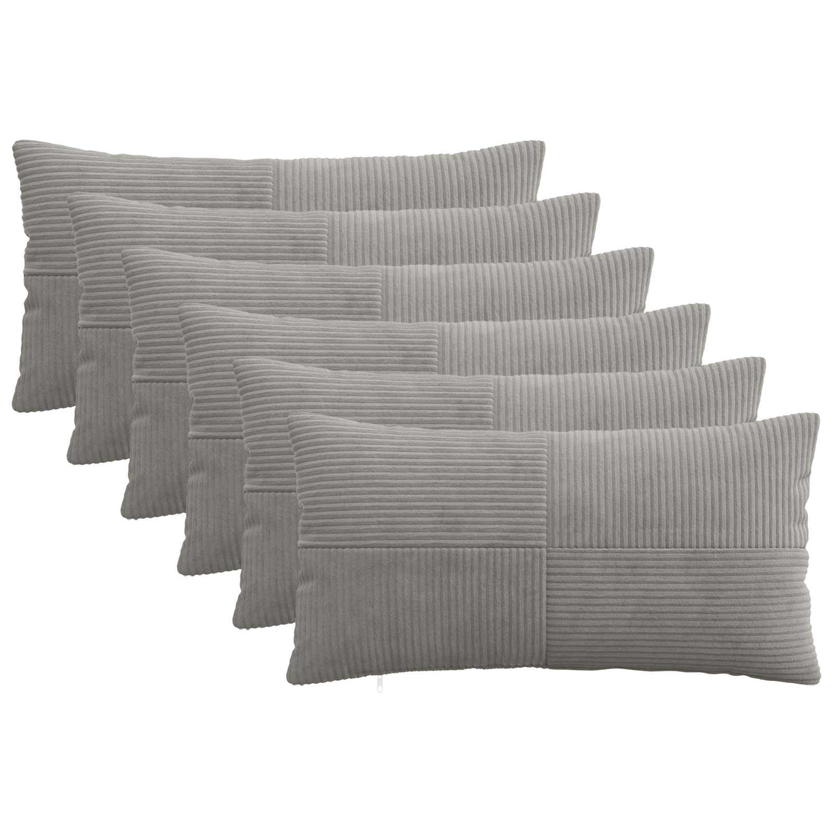 Kussensloop 6 pcs ALMELO Lichtgrijs 40 x 80 cm corduroy is nu te koop bij PeponiXL, paradijselijk wonen!