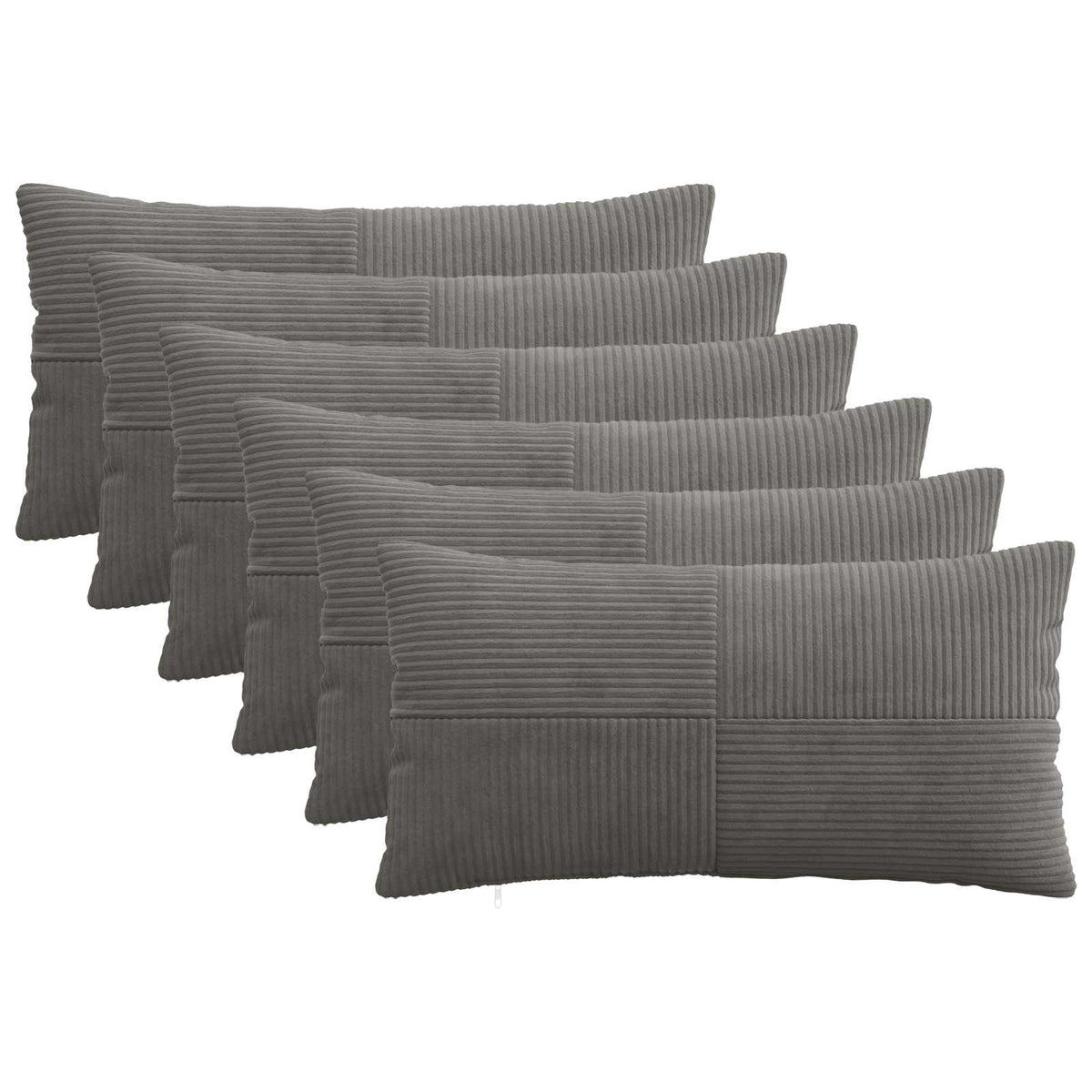 Kussensloop 6 pcs ALMELO Donkergrijs 40 x 80 cm corduroy is nu te koop bij PeponiXL, paradijselijk wonen!