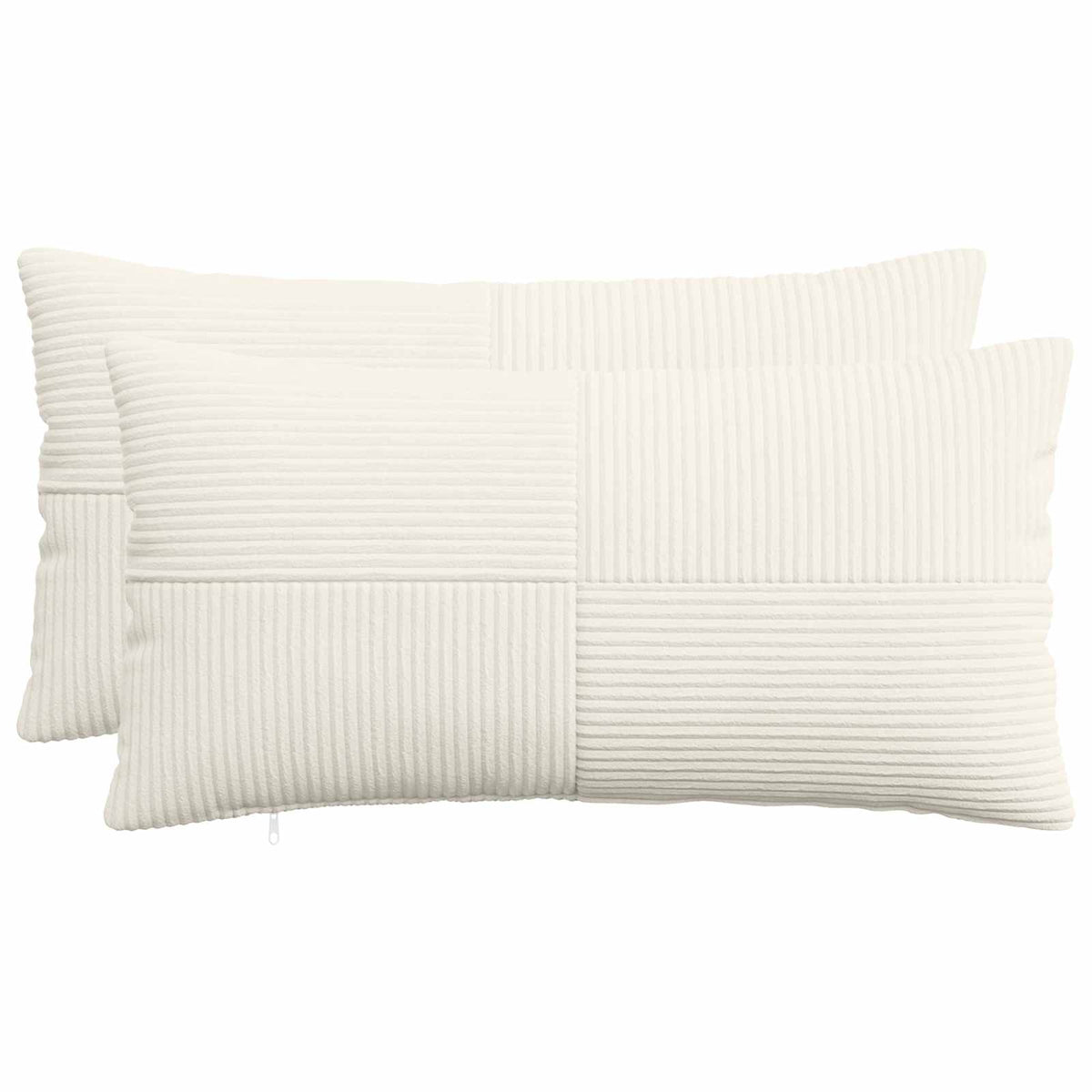 vidaXL Kussensloop 2 pcs ALMELO Crèmekleurig 40 x 80 cm corduroy