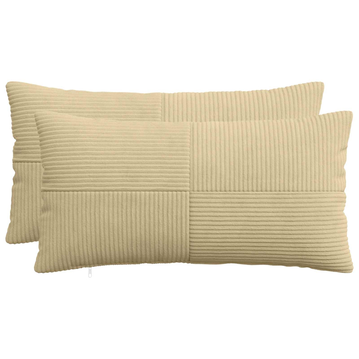 vidaXL Kussensloop 2 pcs ALMELO Grijs groen 40 x 80 cm corduroy