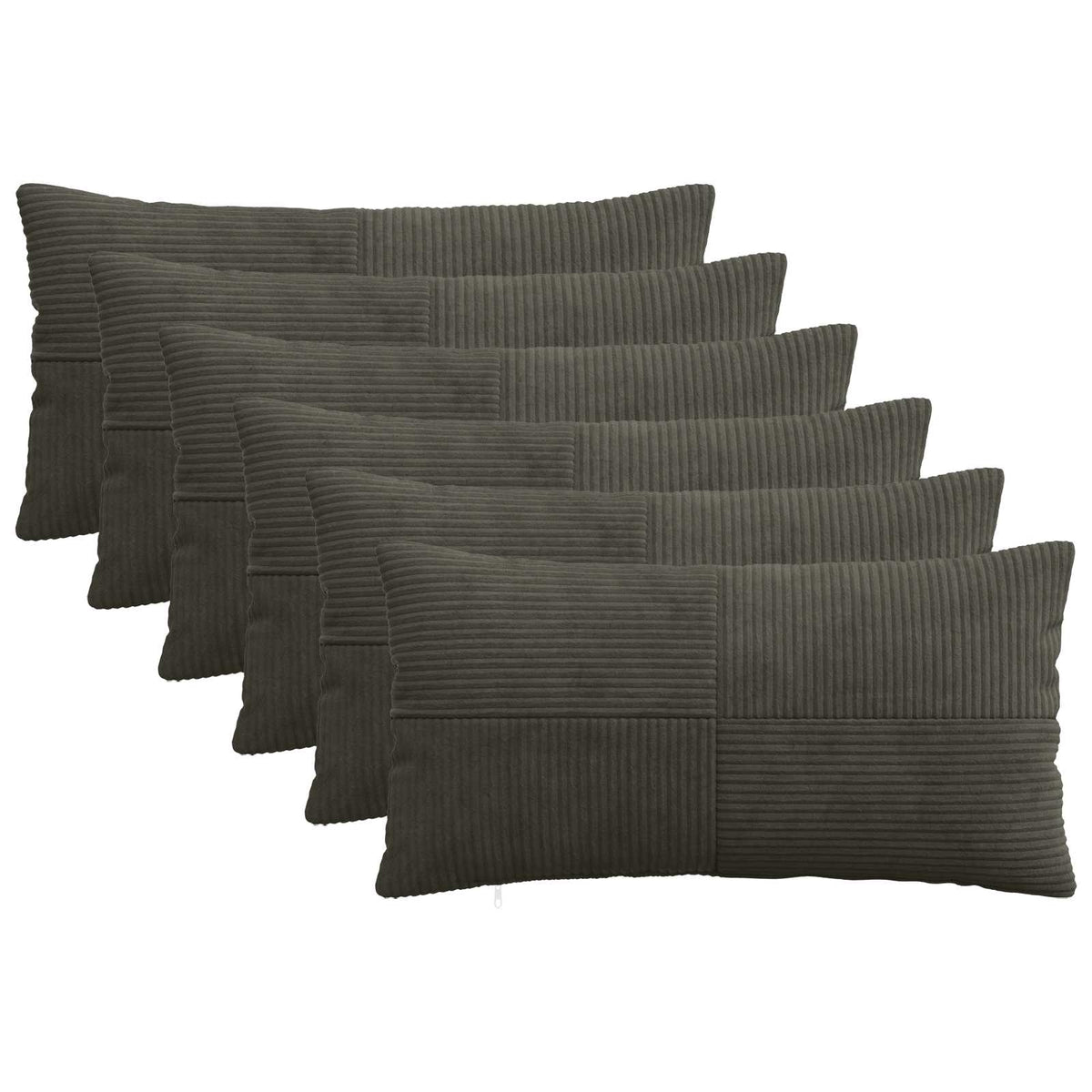 Kussensloop 6 pcs ALMELO Antracietkleurig 40 x 80 cm corduroy is nu te koop bij PeponiXL, paradijselijk wonen!