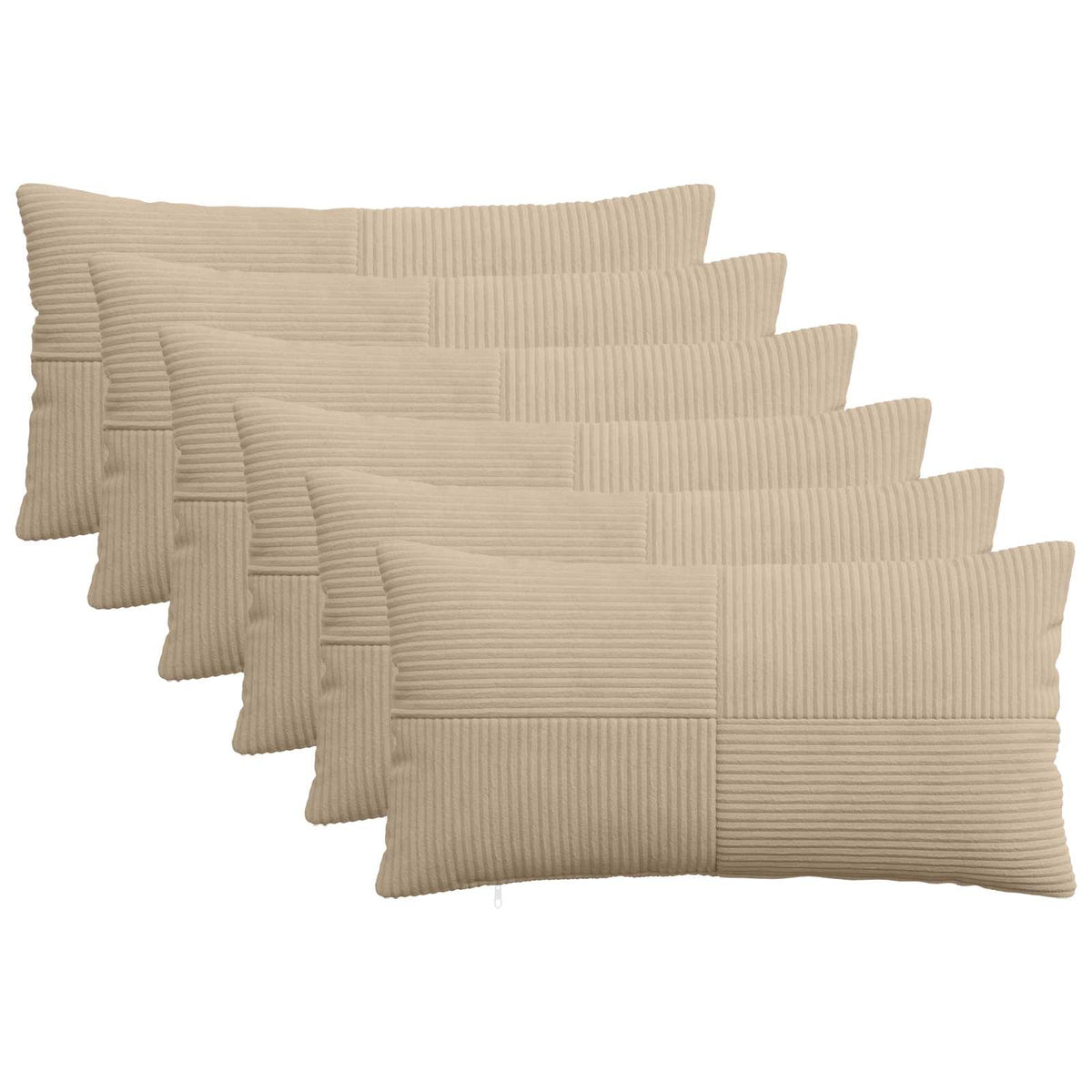 Kussensloop 6 pcs ALMELO Taupe 40 x 80 cm corduroy is nu te koop bij PeponiXL, paradijselijk wonen!