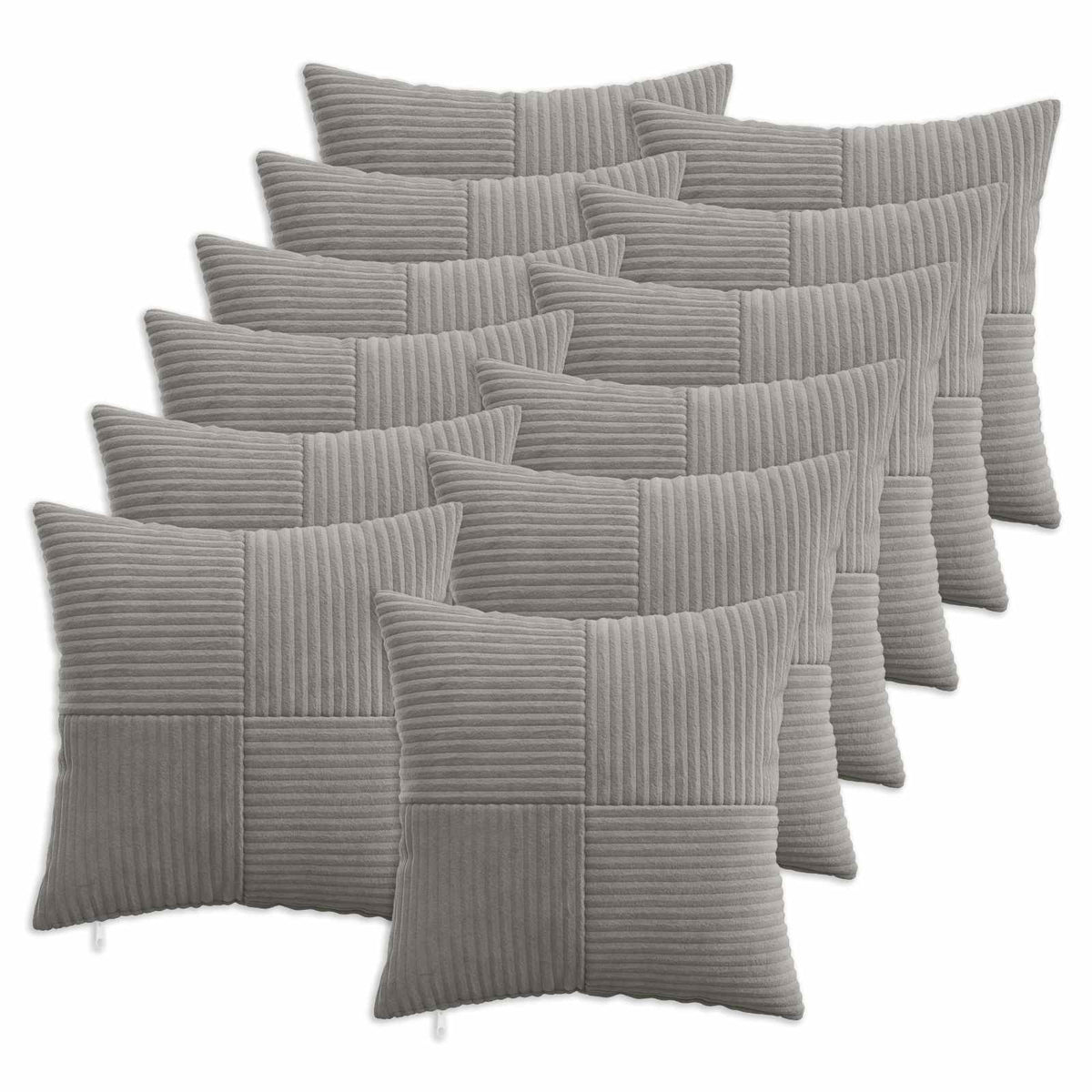 vidaXL Kussensloop 12 pcs ALMELO Lichtgrijs 45 x 45 cm corduroy