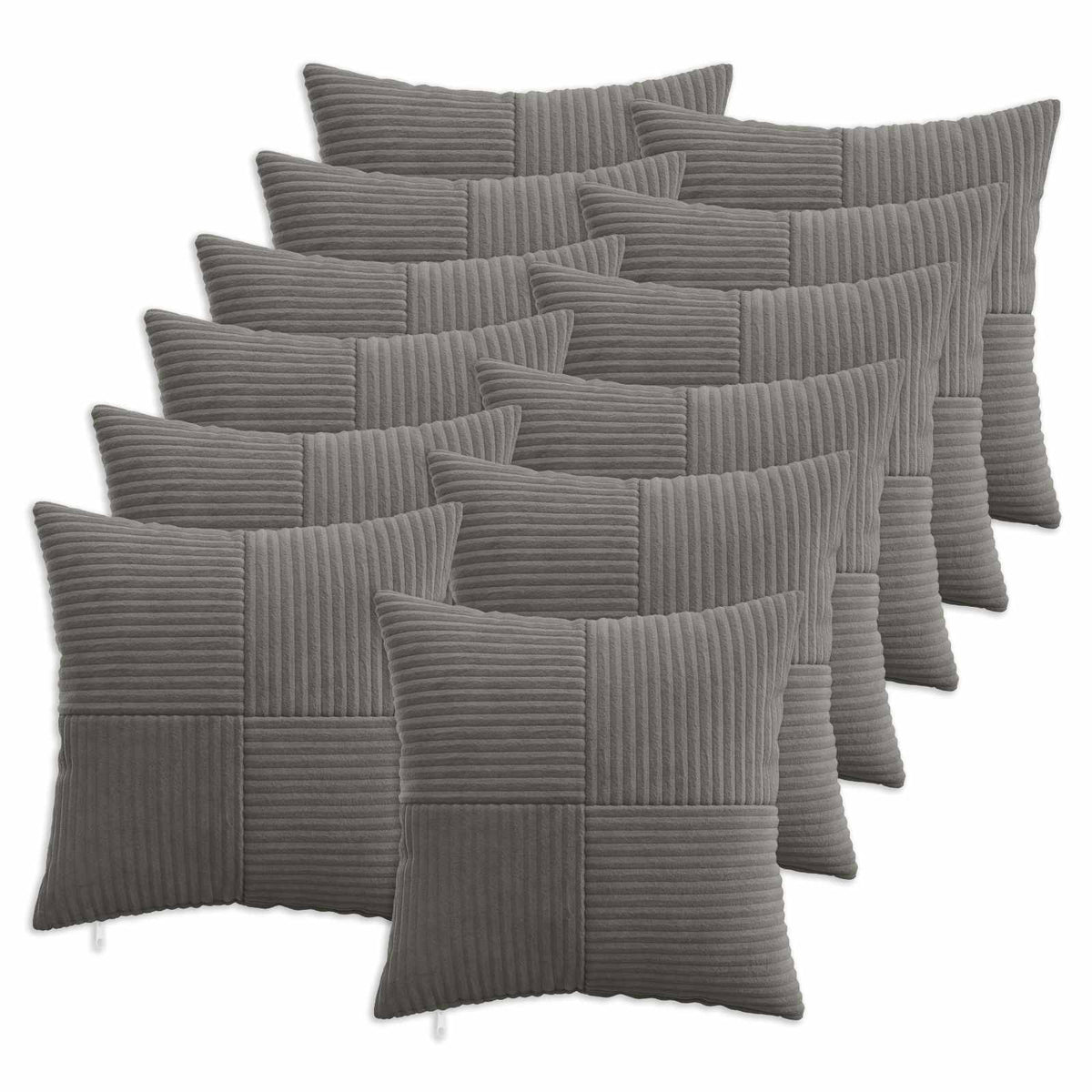 vidaXL Kussensloop 12 pcs ALMELO Donkergrijs 45 x 45 cm corduroy