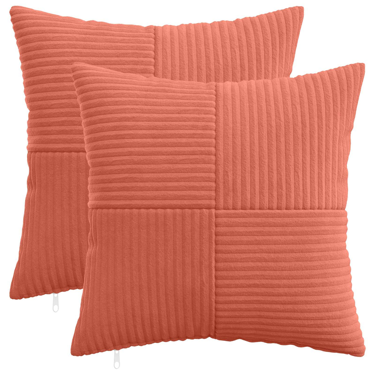 vidaXL Kussensloop 2 pcs ALMELO Rood-oranje 50 x 50 cm corduroy