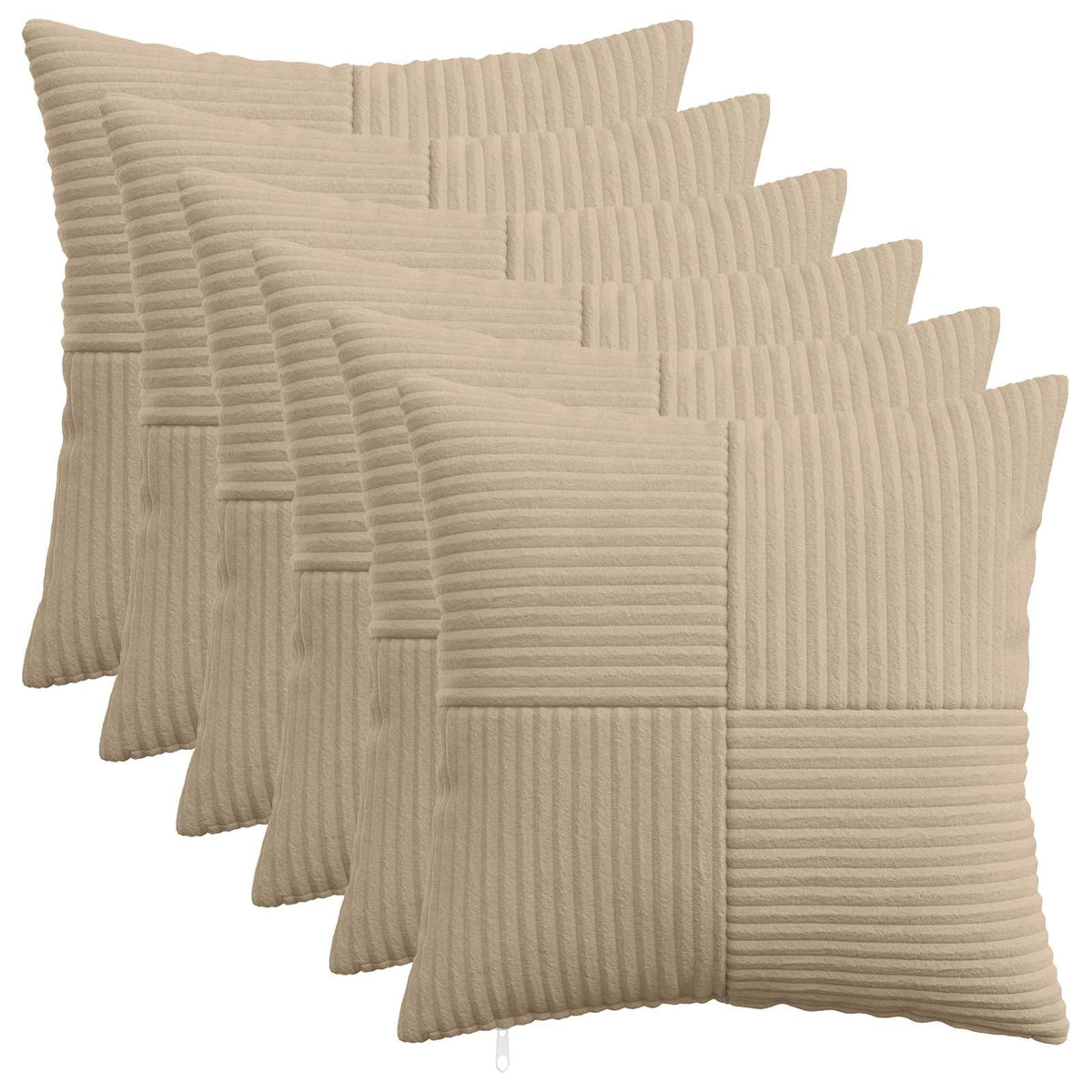 Kussensloop 6 pcs ALMELO Taupe 50 x 50 cm corduroy is nu te koop bij PeponiXL, paradijselijk wonen!