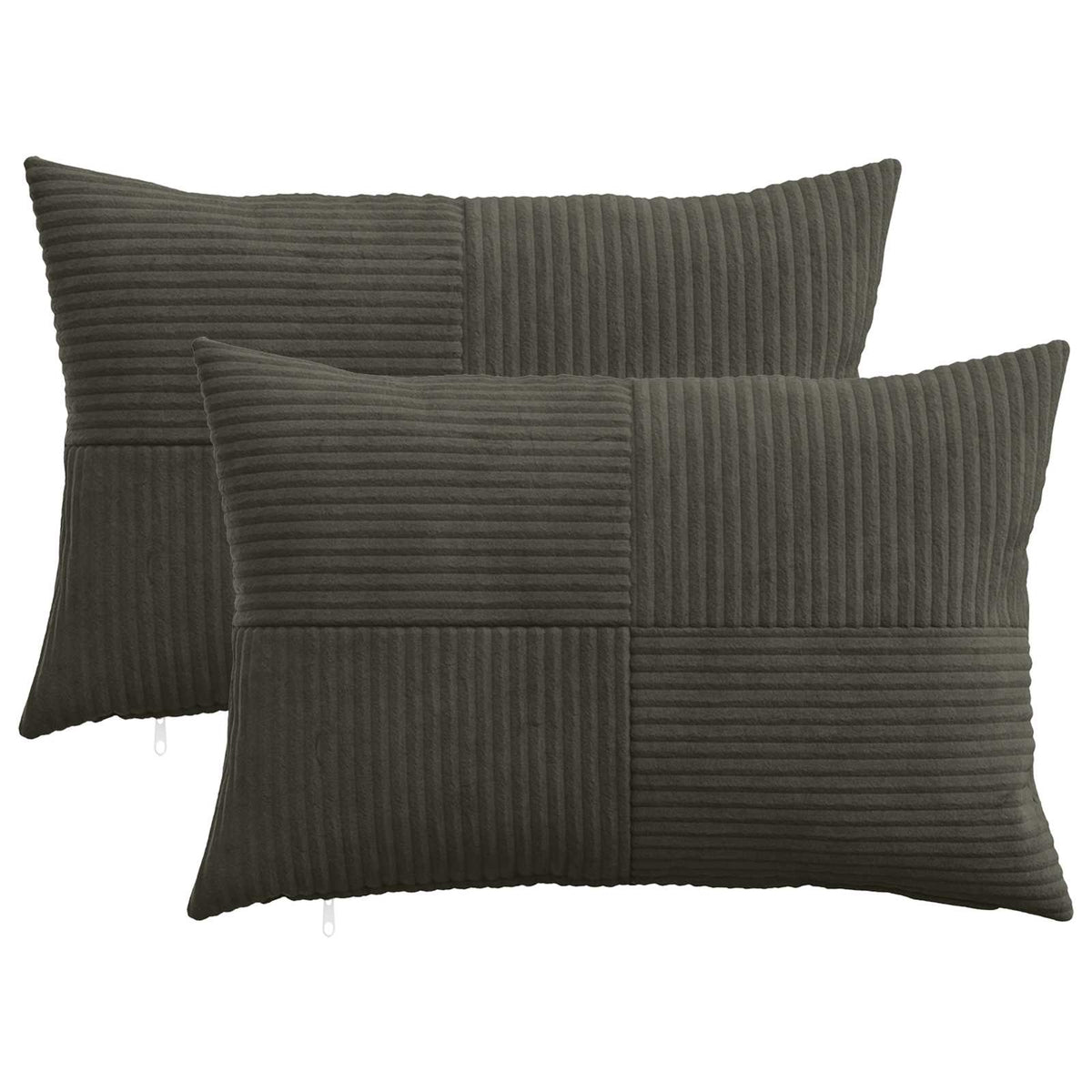 vidaXL Kussensloop 2 pcs ALMELO Antracietkleurig 50 x 70 cm corduroy