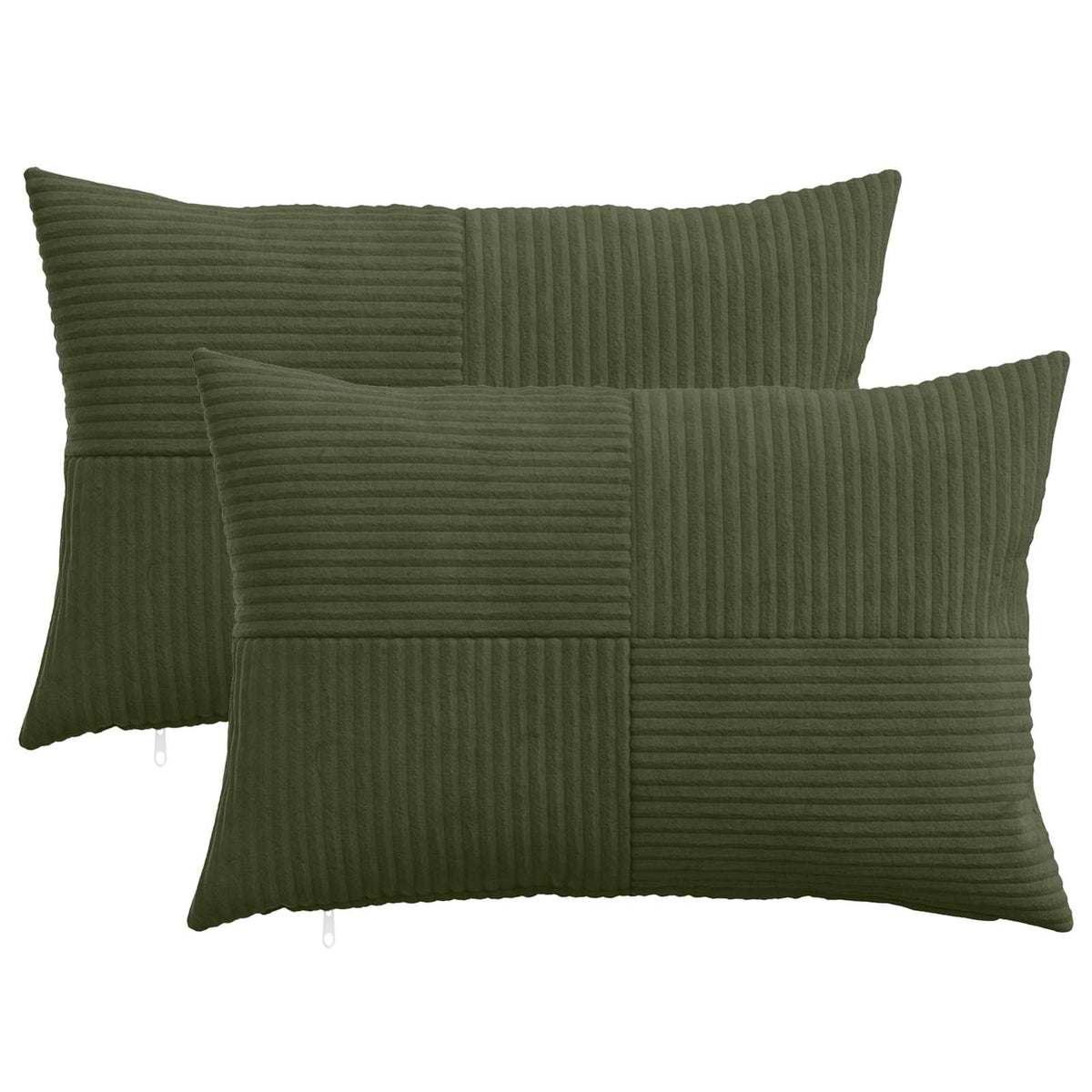 Kussensloop 2 pcs ALMELO Groen 50 x 75 cm corduroy is nu te koop bij PeponiXL, paradijselijk wonen!
