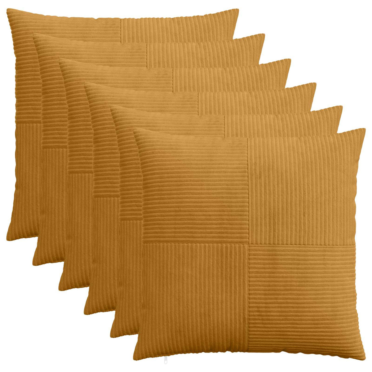Kussensloop 6 pcs ALMELO Geel 55 x 55 cm corduroy is nu te koop bij PeponiXL, paradijselijk wonen!