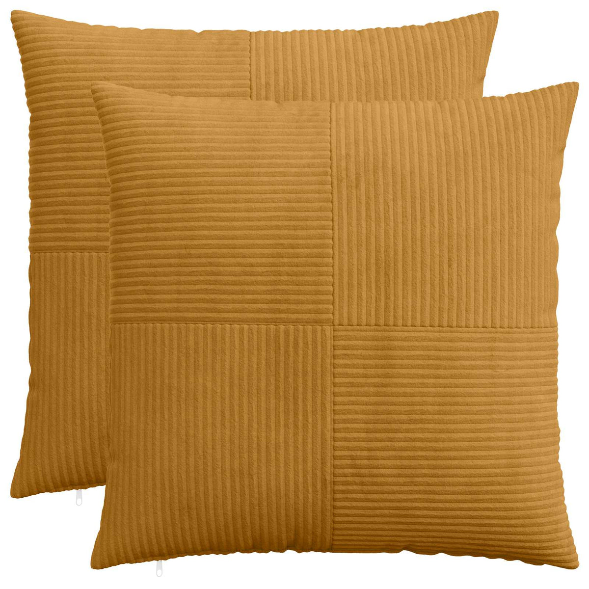 vidaXL Kussensloop 2 pcs ALMELO Geel 60 x 60 cm corduroy