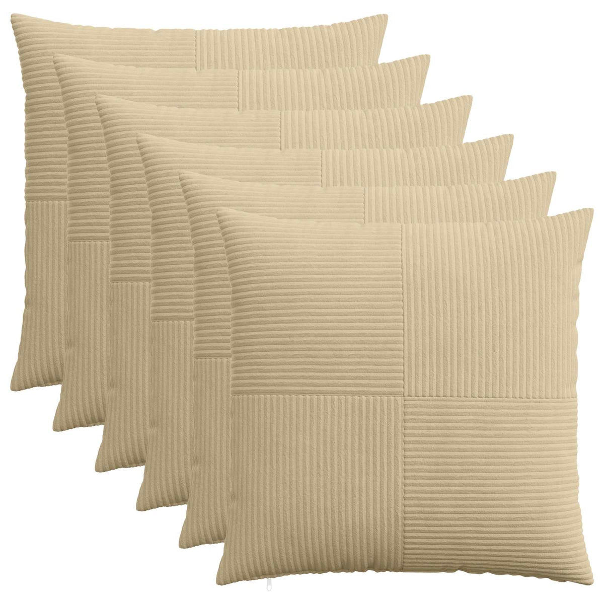 Kussensloop 6 pcs ALMELO Grijs groen 65 x 65 cm corduroy is nu te koop bij PeponiXL, paradijselijk wonen!