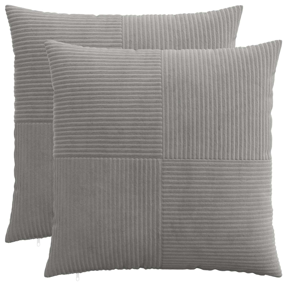 vidaXL Kussensloop 2 pcs ALMELO Lichtgrijs 70 x 70 cm corduroy