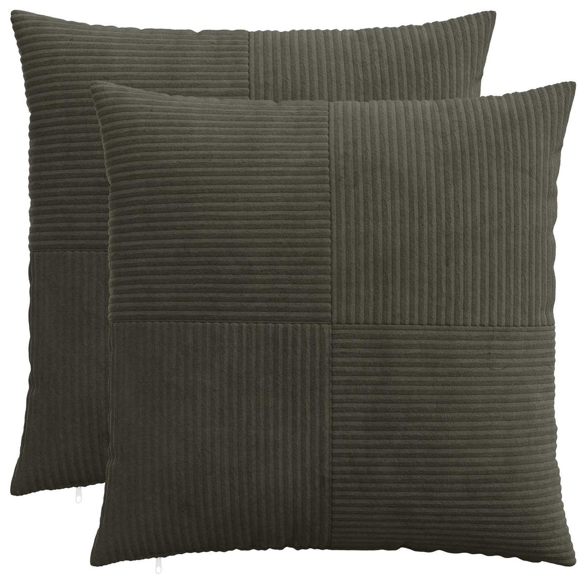 vidaXL Kussensloop 2 pcs ALMELO Antracietkleurig 70 x 70 cm corduroy