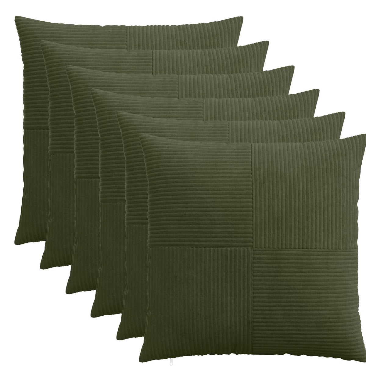 vidaXL Kussensloop 6 pcs ALMELO Groen 70 x 70 cm corduroy
