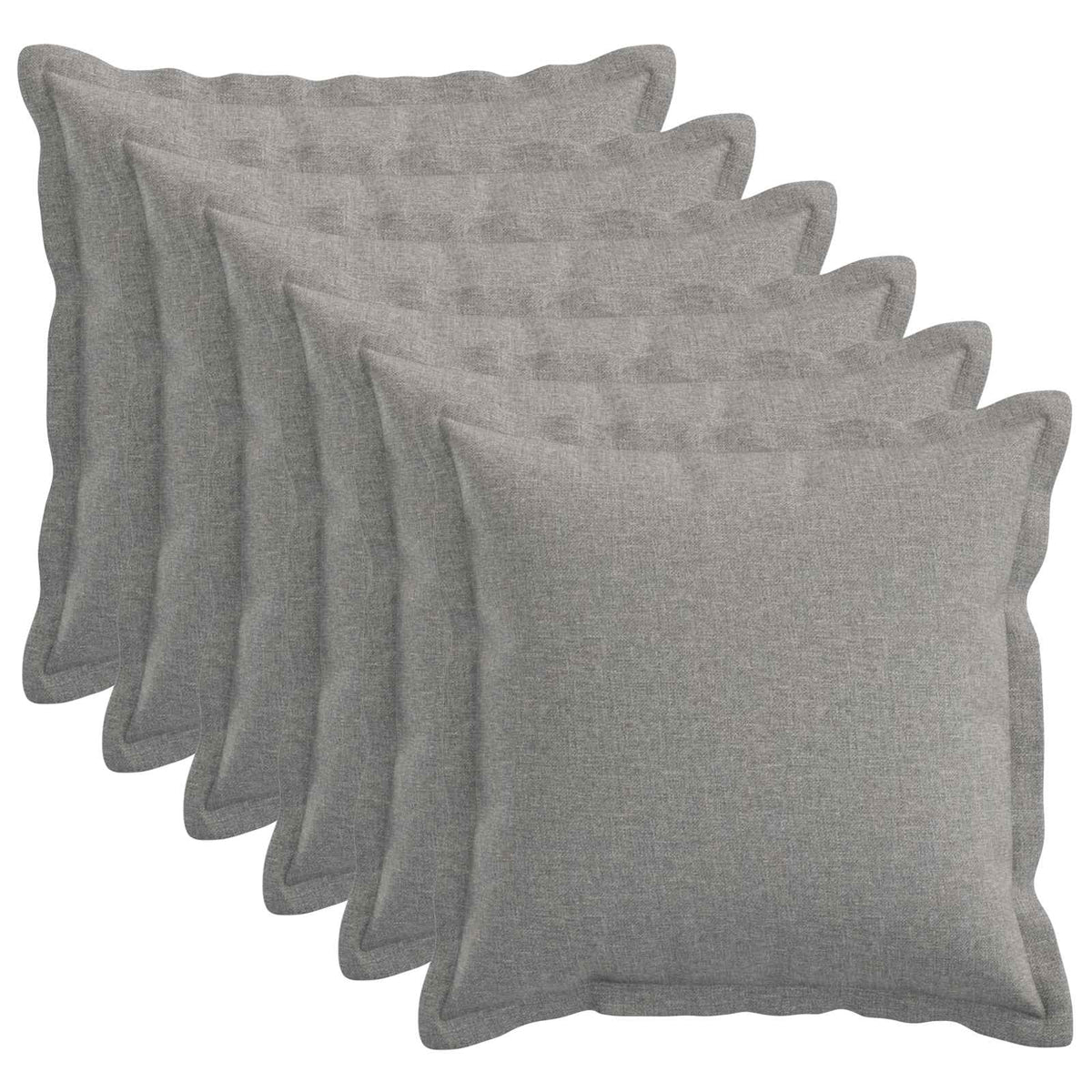 vidaXL Kussensloop 6 pcs HOUTEN Wolkengrijs 30 x 30 cm Faux Linnen