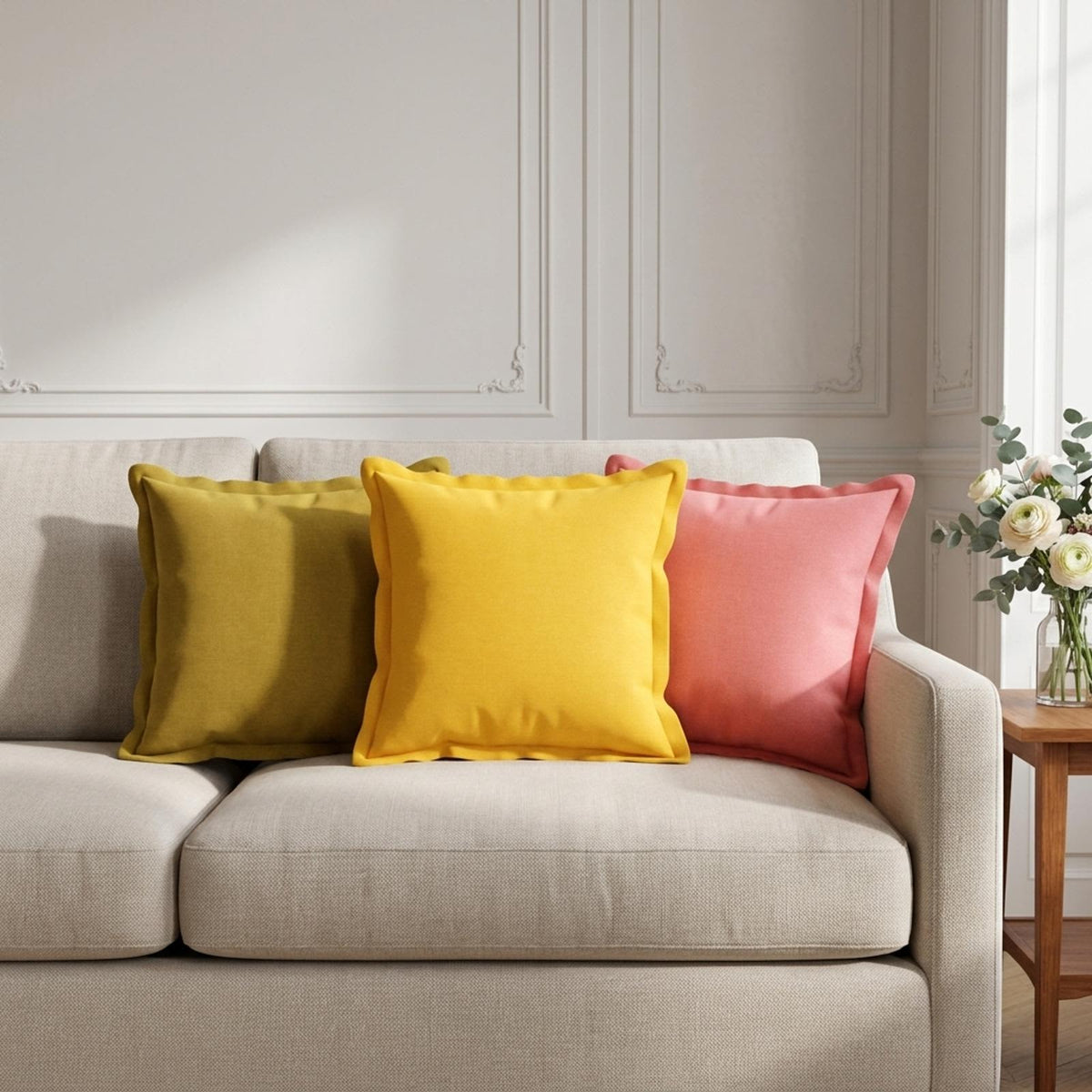 Kussen met kussen HOUTEN 12 st Lichtgeel Faux Linnen is nu te koop bij PeponiXL, paradijselijk wonen!