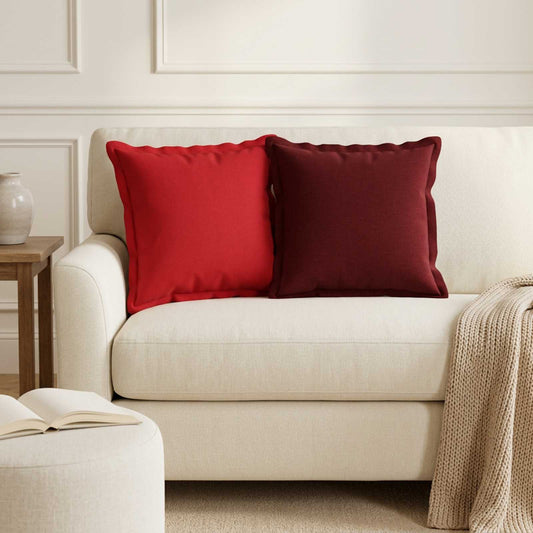 vidaXL Kussen met kussen HOUTEN 12 st Rood Faux Linnen