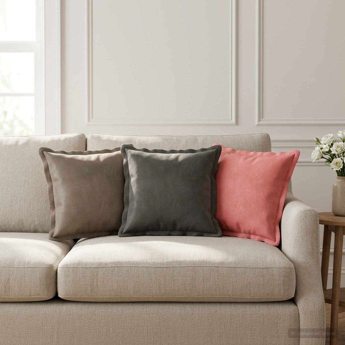 Kussen met kussen HOUTEN 6 st Roze fluweel is nu te koop bij PeponiXL, paradijselijk wonen!